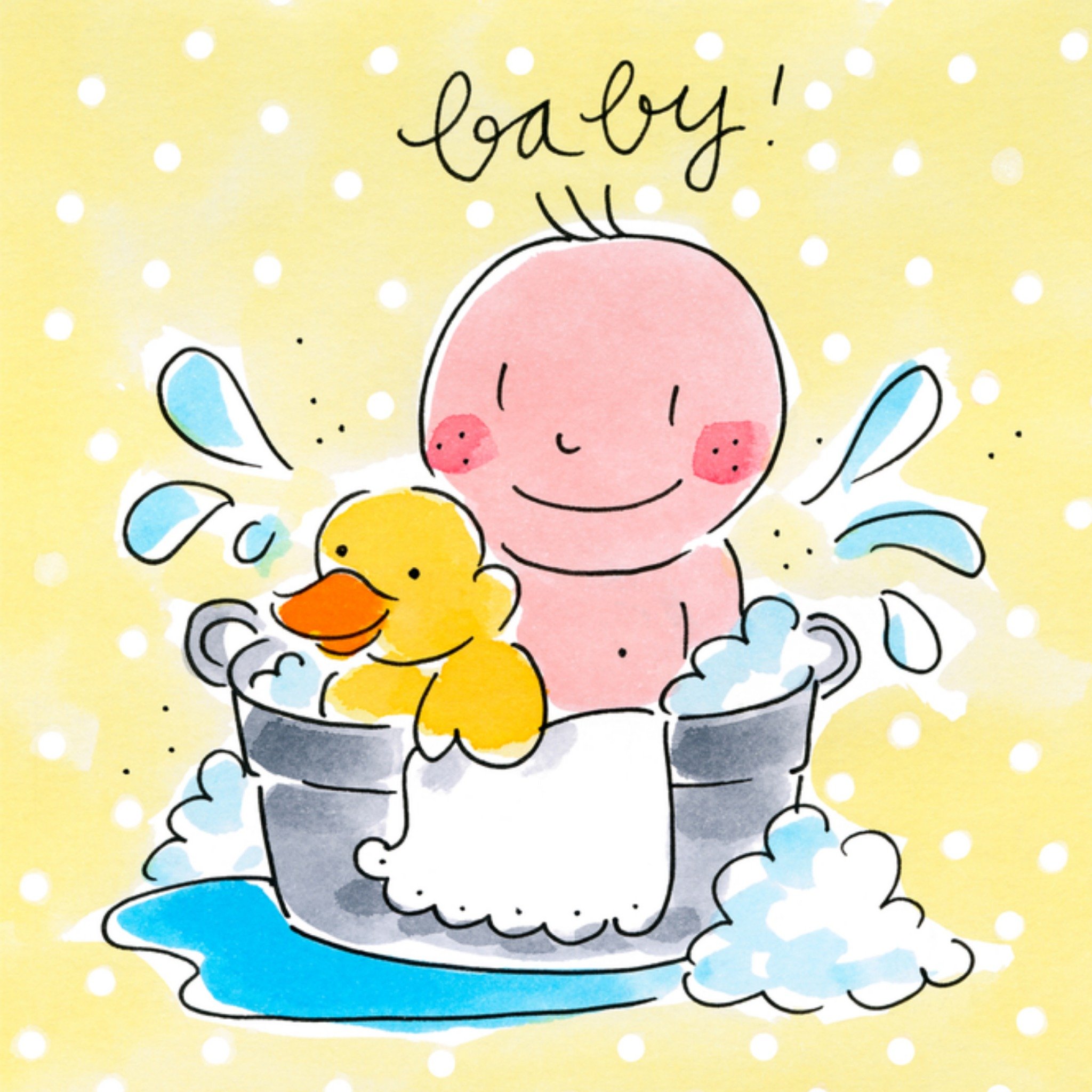 Geboortekaart badeend Vierkante Kaart Blond Amsterdam