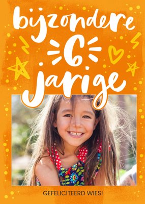 Doodle Foto Upload 6e Verjaardag Kaart