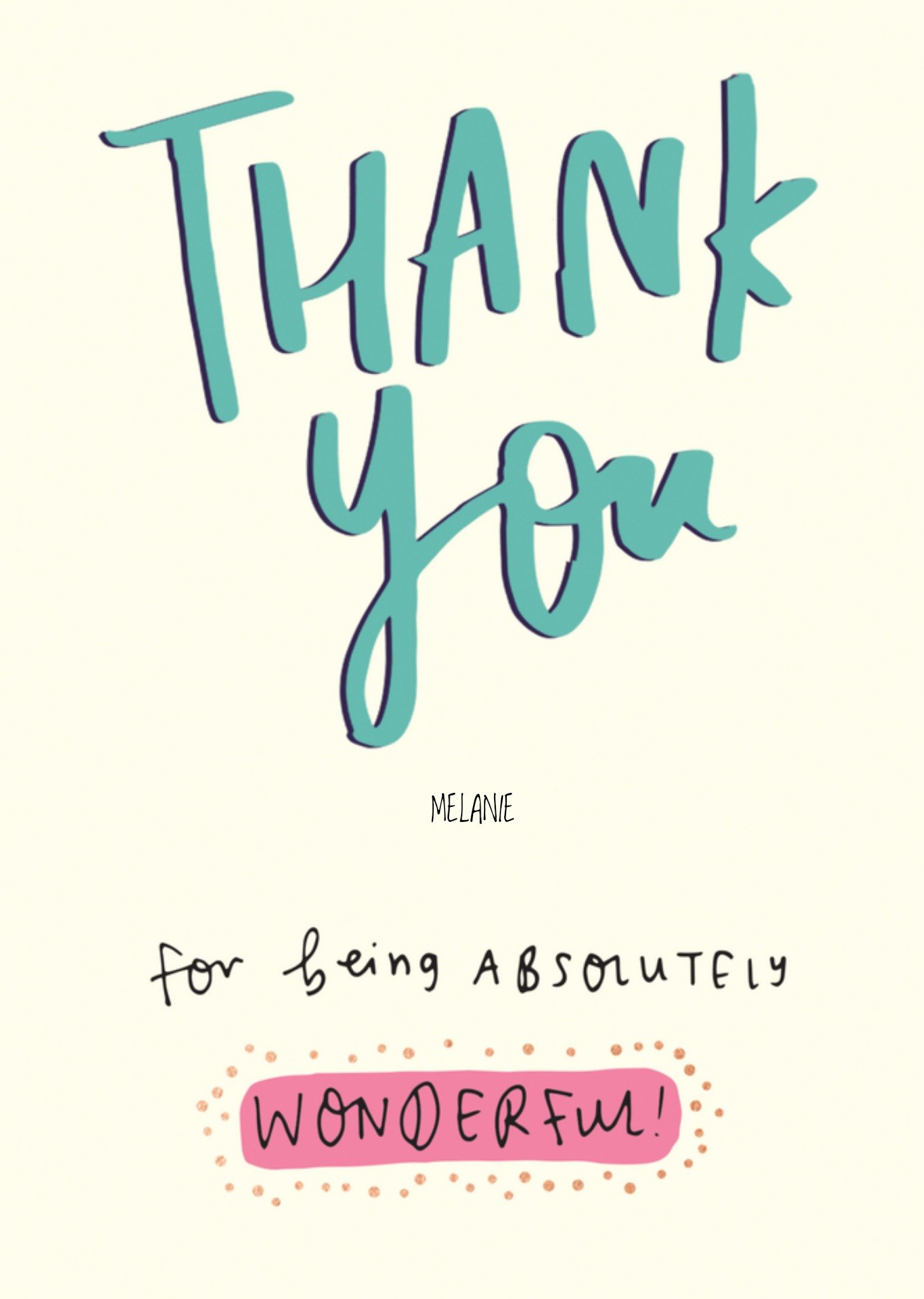 Bedankkaart met naam Kaart Pigment