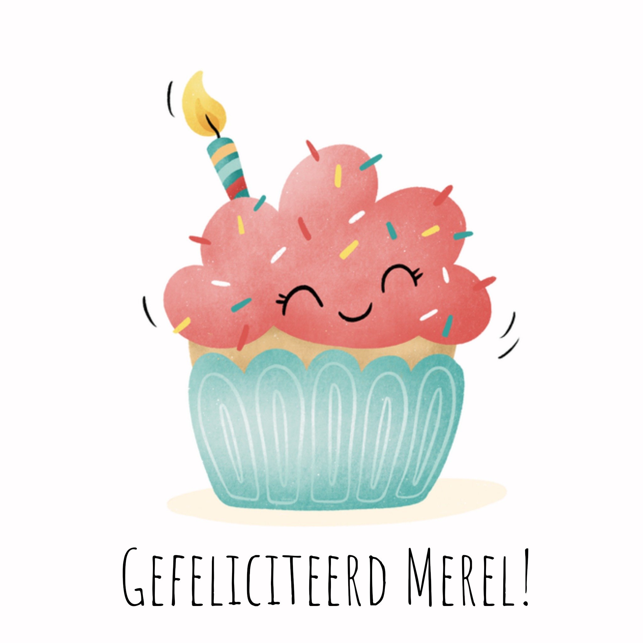 Studio Fred Verjaardagskaart Cupcake Vierkante Kaart Studio Fred Illustraties