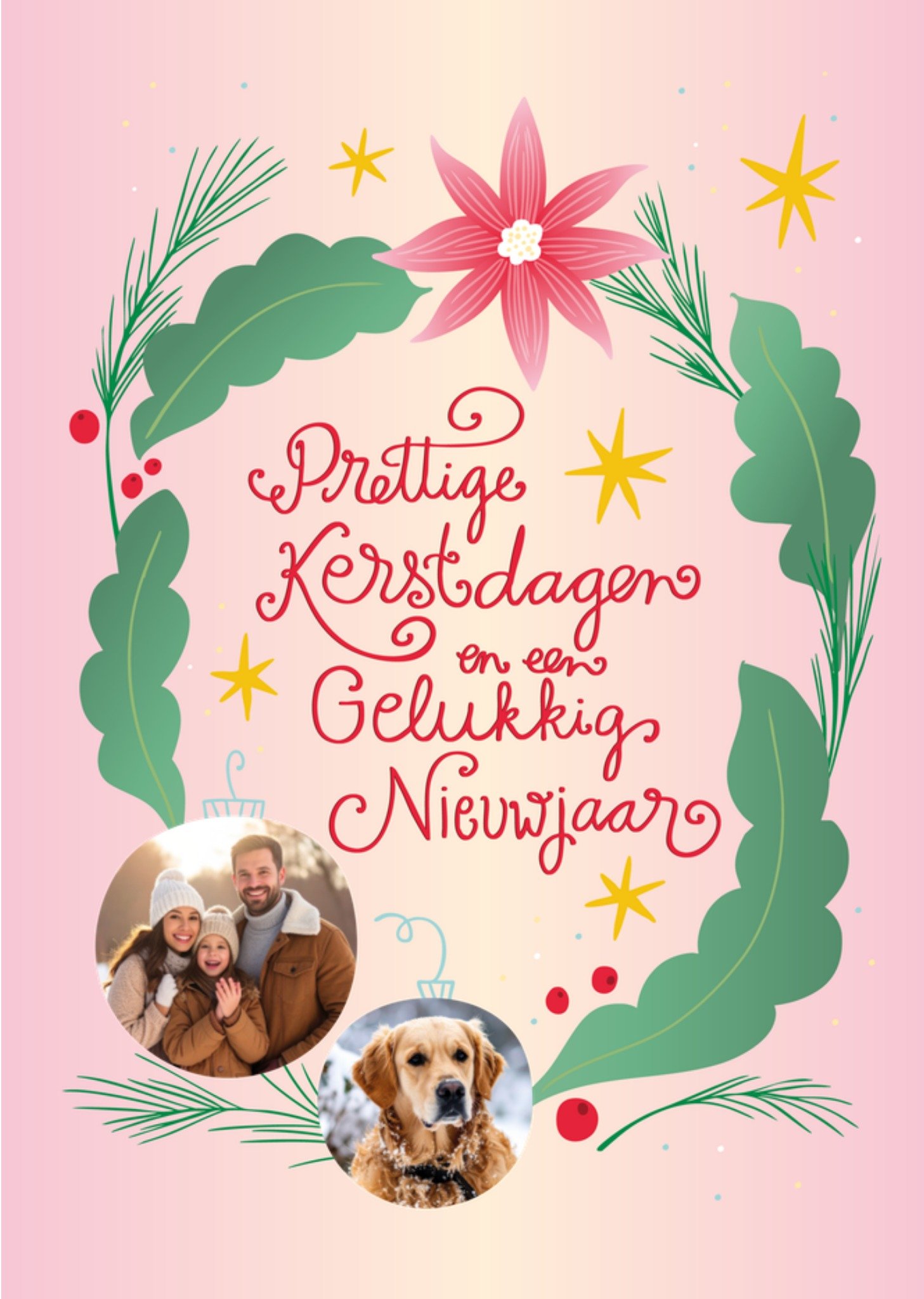 Funny Side Up Kerstkaart Prettige Kerstdagen En Een Gelukkig Nieuwjaar Aanpasbare foto Standard Card