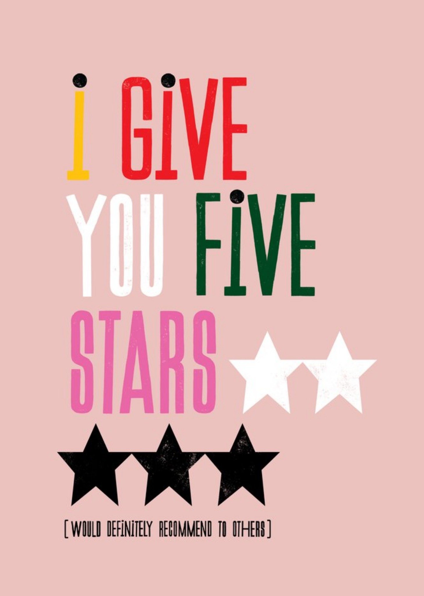 Sterkte kaart I give you five stars Kaart Greetz