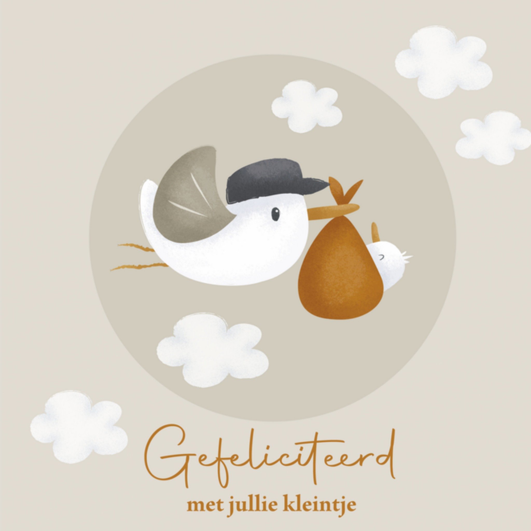 Geboortekaart Kleintje Vierkante Kaart Little Dutch