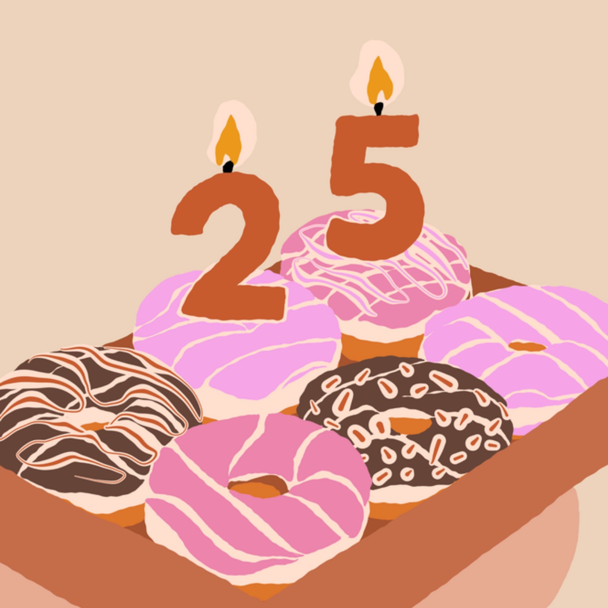 Greetz Verjaardagskaart 25 Today Donuts Vierkant