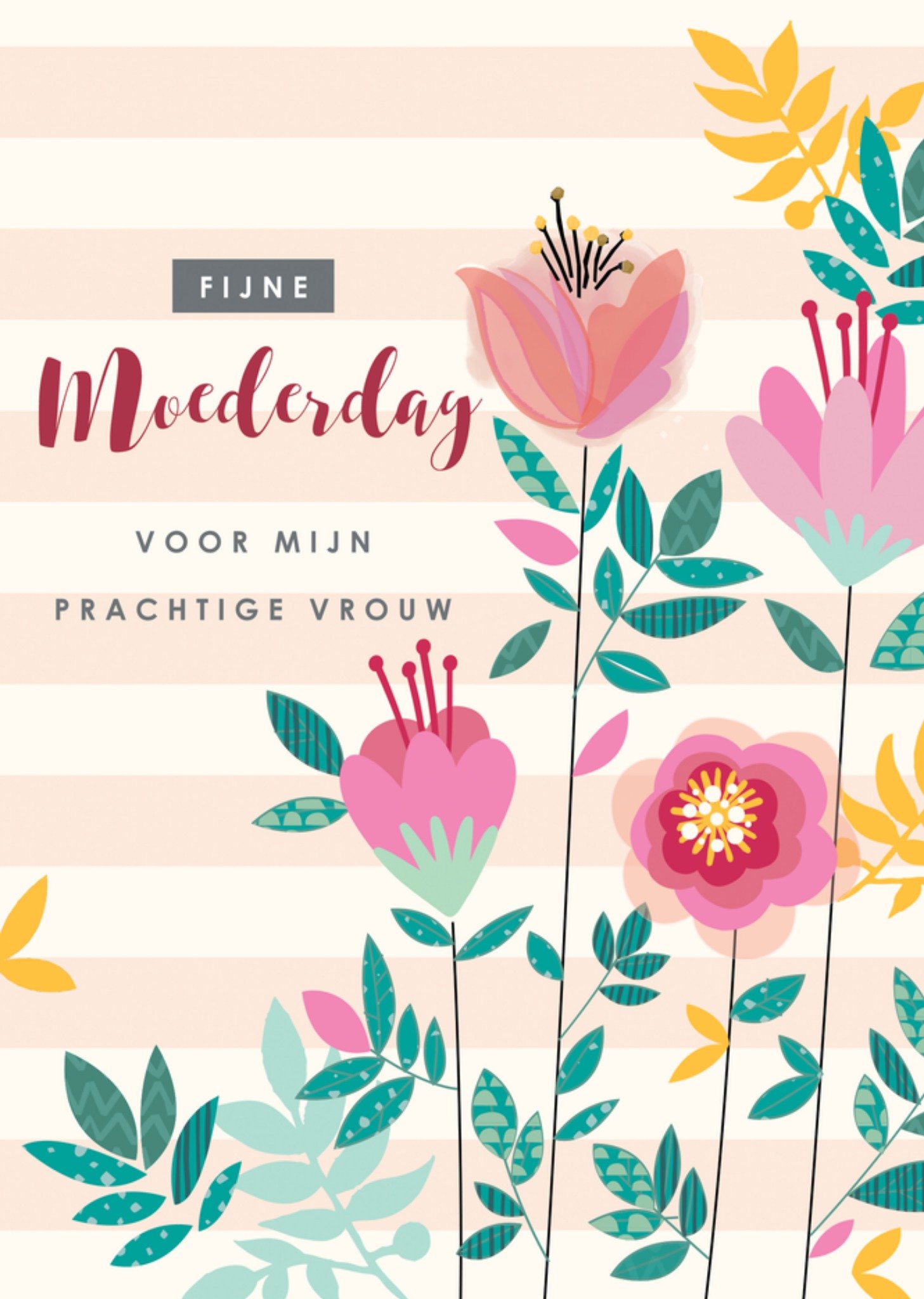 Moederdagkaart Fijne moederdag voor mijn prachtige vrouw Kaart TMS