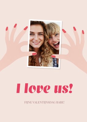 I Love Us Geïllustreerde Handen Foto Upload Valentijnsdag Kaart