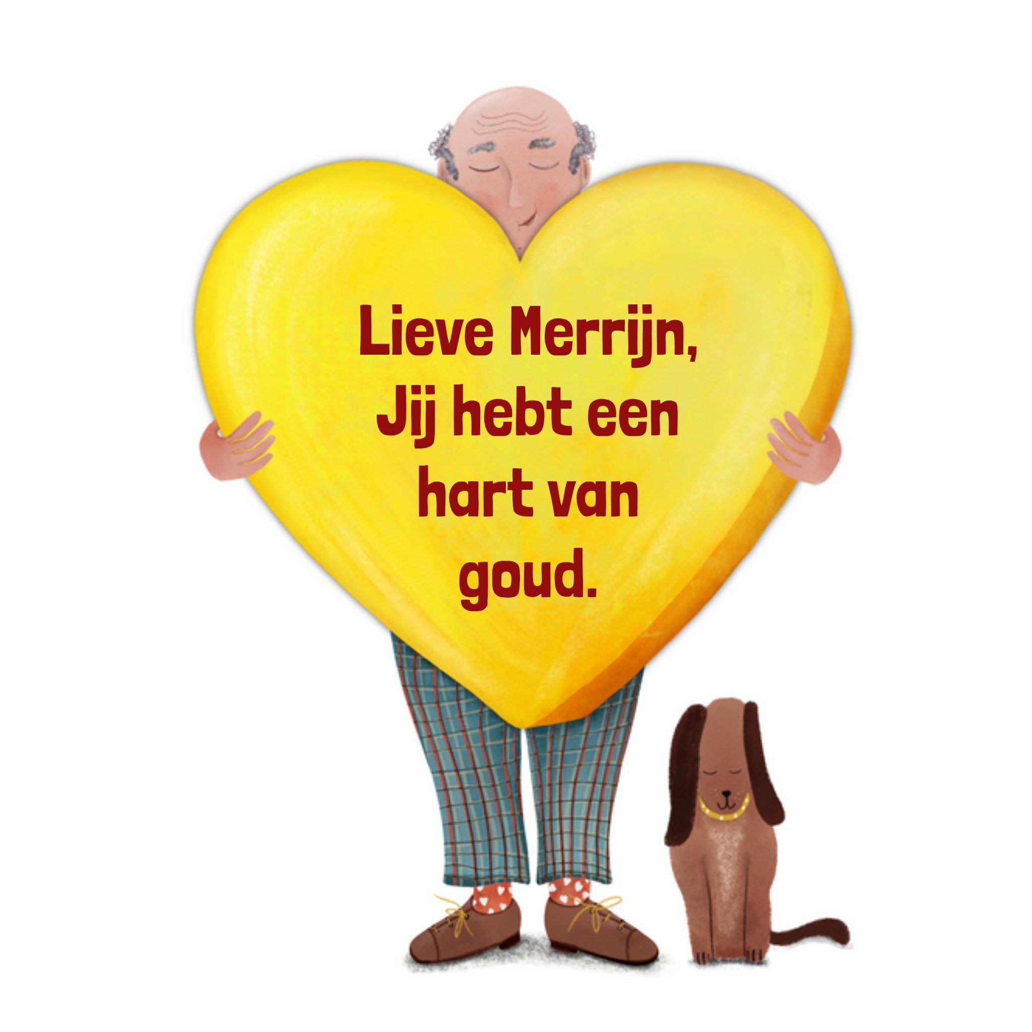 Greetz Valentijnskaart Hart Van Goud Vierkant