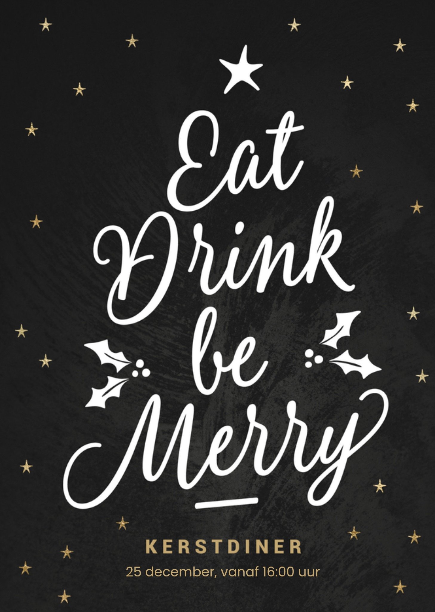 Luckz Uitnodiging kerstdiner Be merry Standard Card