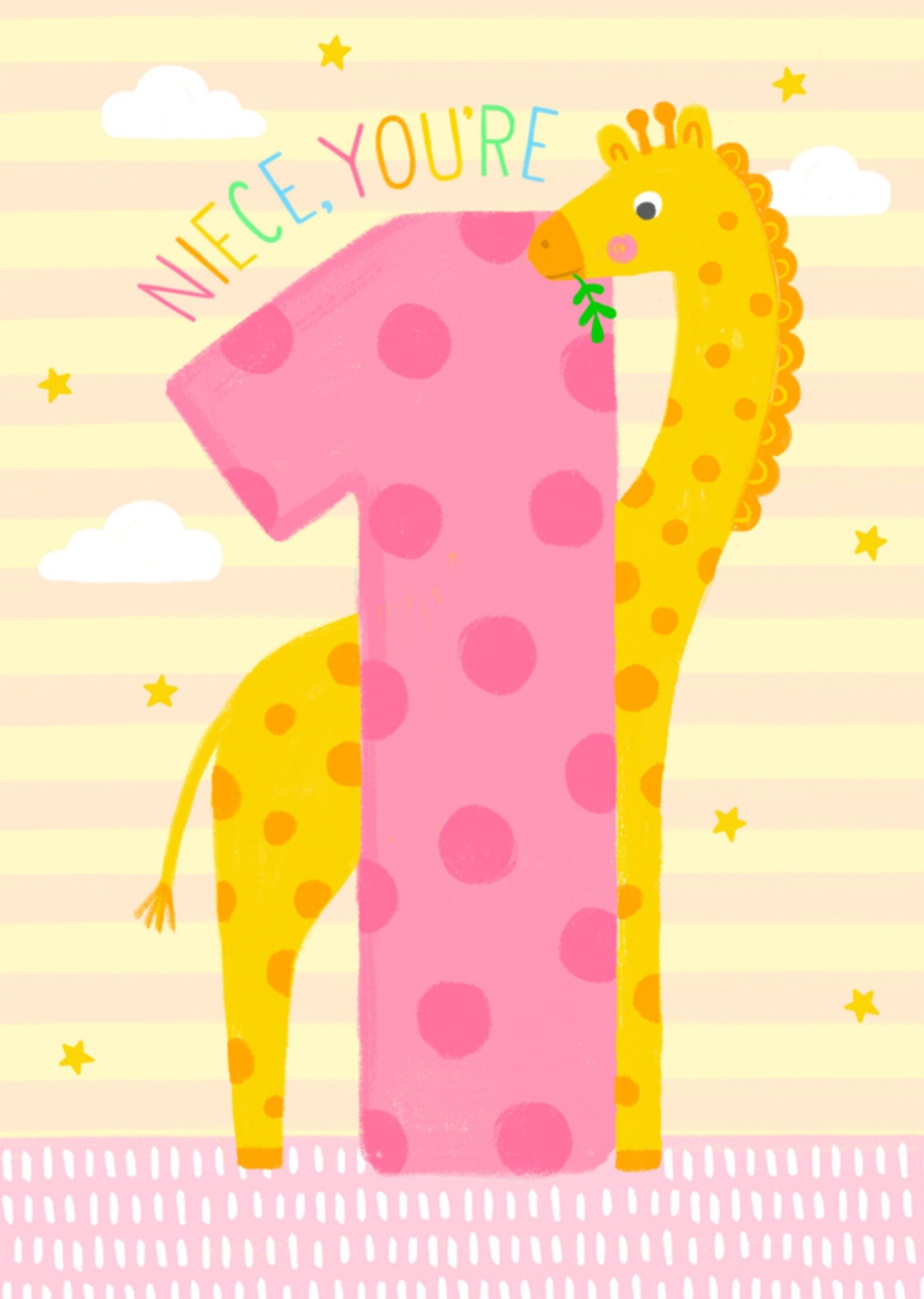 Verjaardagskaart Giraffe met leeftijd Greetz