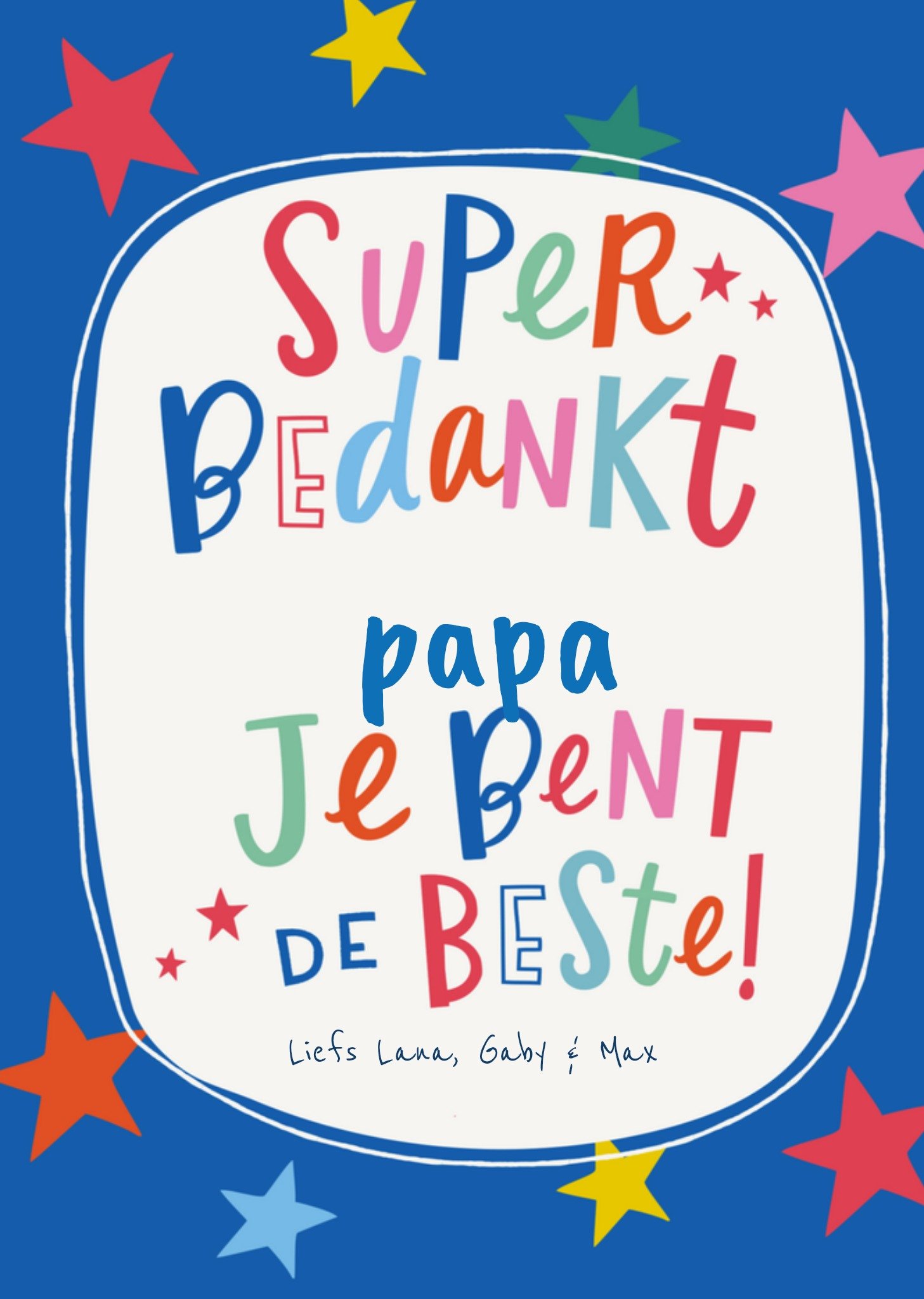 Bedankkaart met naam Kaart Dotty Black