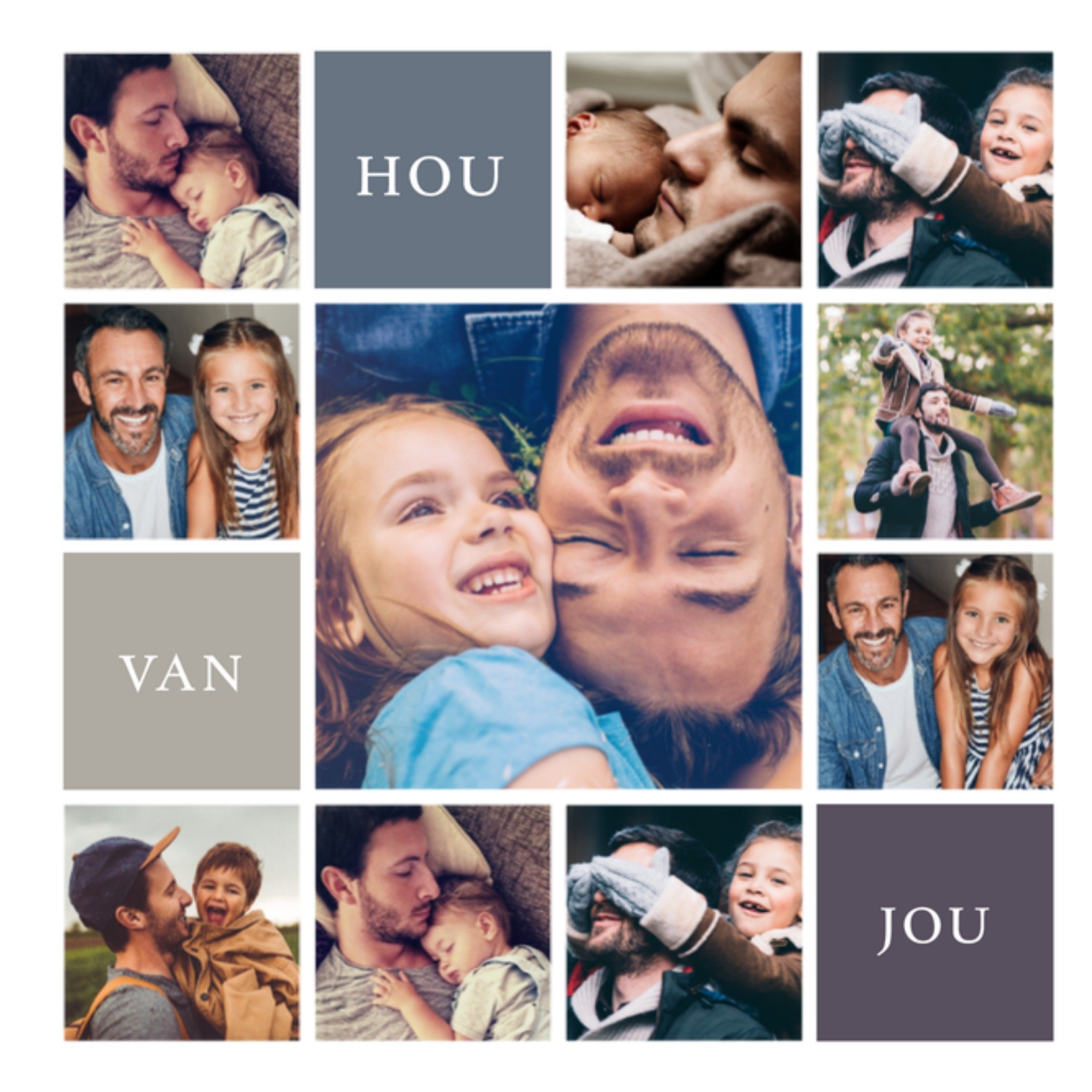 Vaderdagkaart Hou van jou Vierkante Kaart Greetz