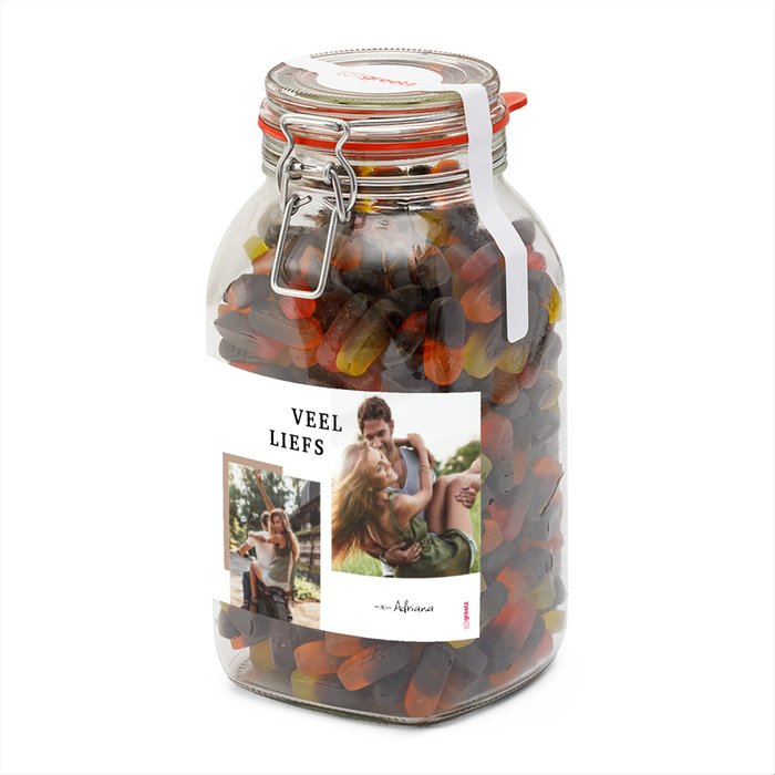 Redband | Snoeppot Dropfruit | 1,9 kg | Veel liefs met eigen foto & naam