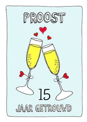 Sandysign | Jubileum kaart | 15 jaar getrouwd