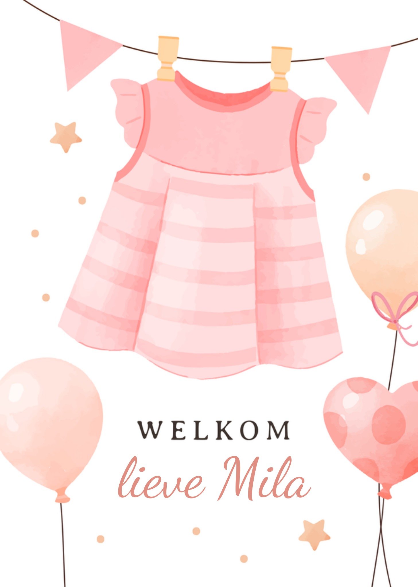 Papercute Geboortekaart Welkom Standard Card