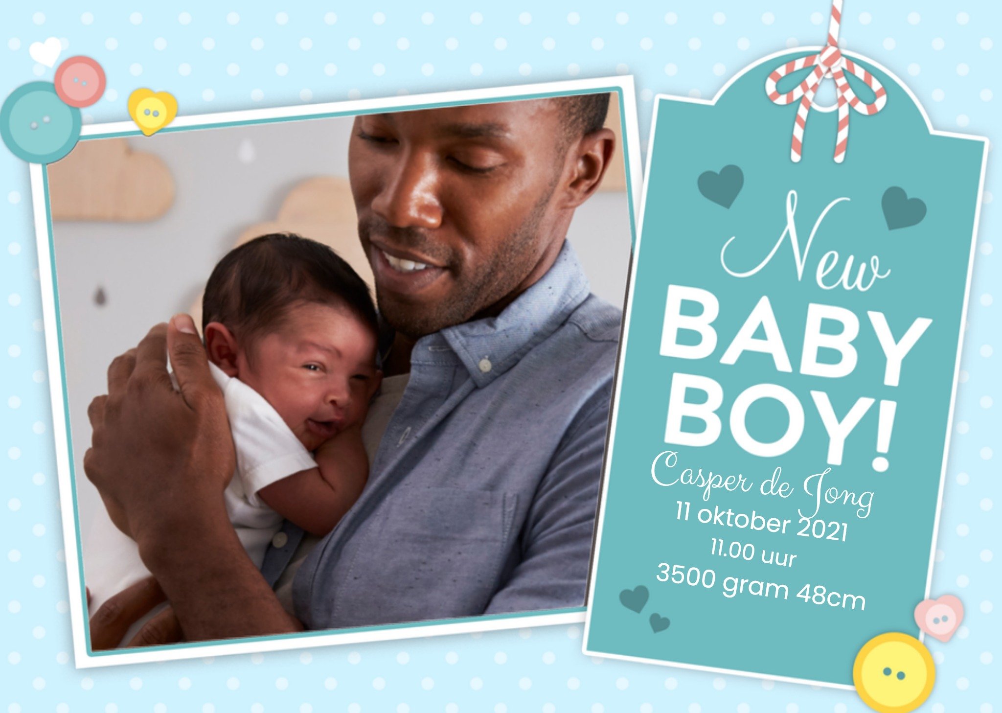 Geboortekaart Jongen Foto Kaart Greetz