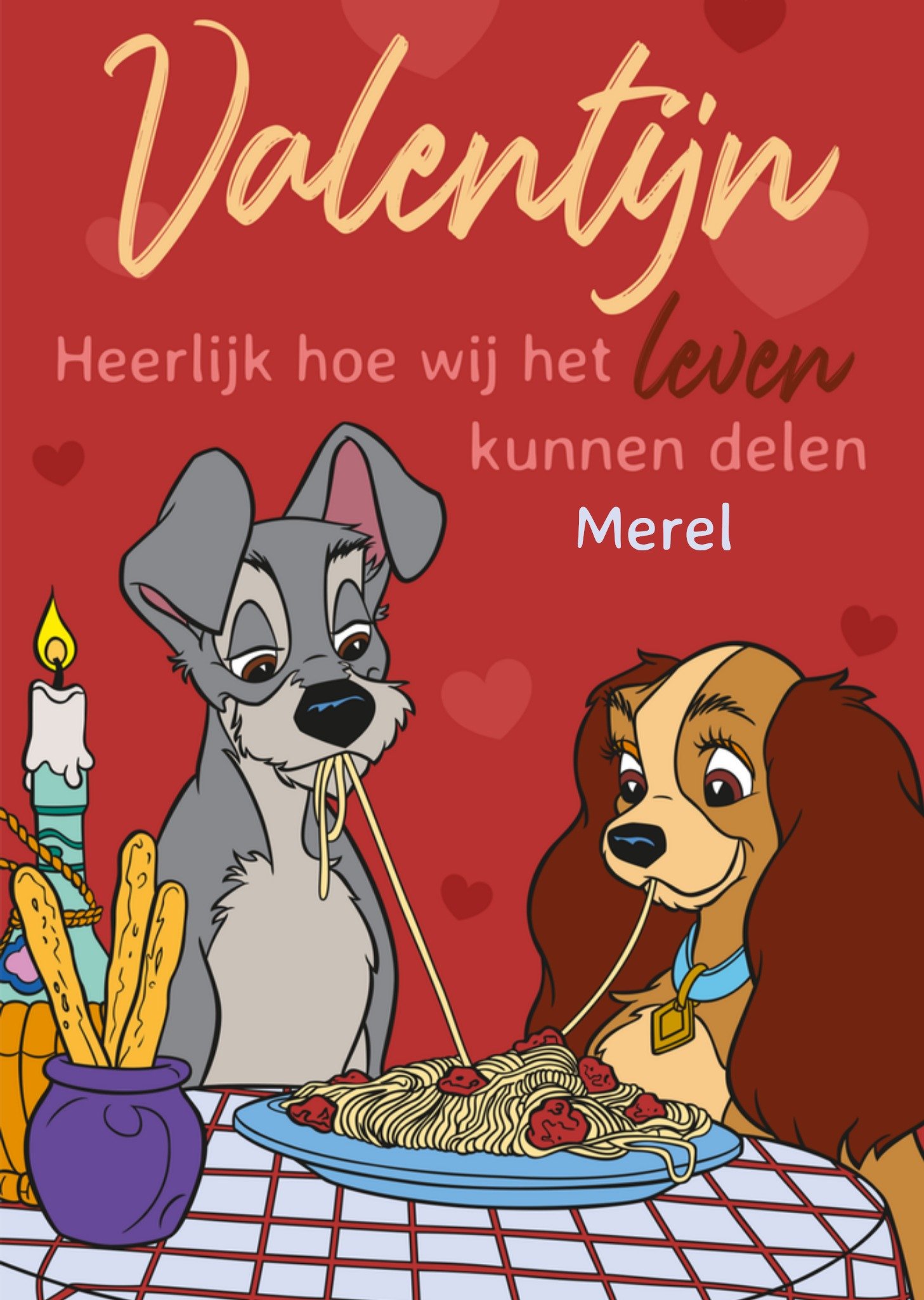 Verjaardagskaart Lady en de Vagebond Kaart Disney