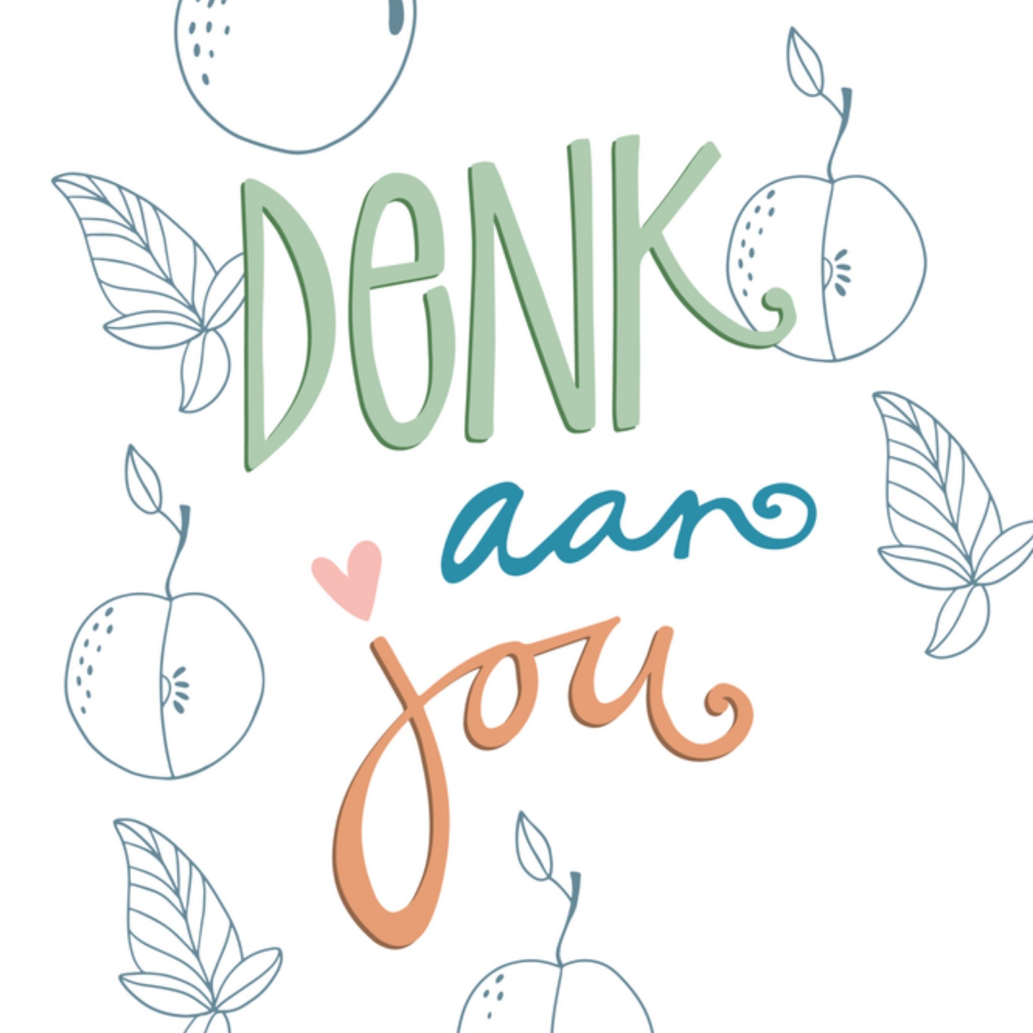 Funny Side Up Zomaar kaart Denk aan jou Vierkant