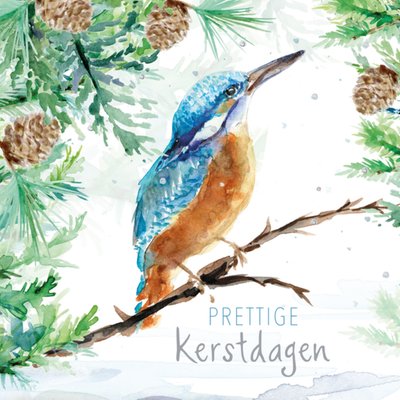 Michelle Dujardin | Kerstkaart | Ijsvogel | Prettige Kerstdagen