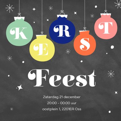 Kleurrijke Ornamenten Typografisch Kerstfeest Kaart