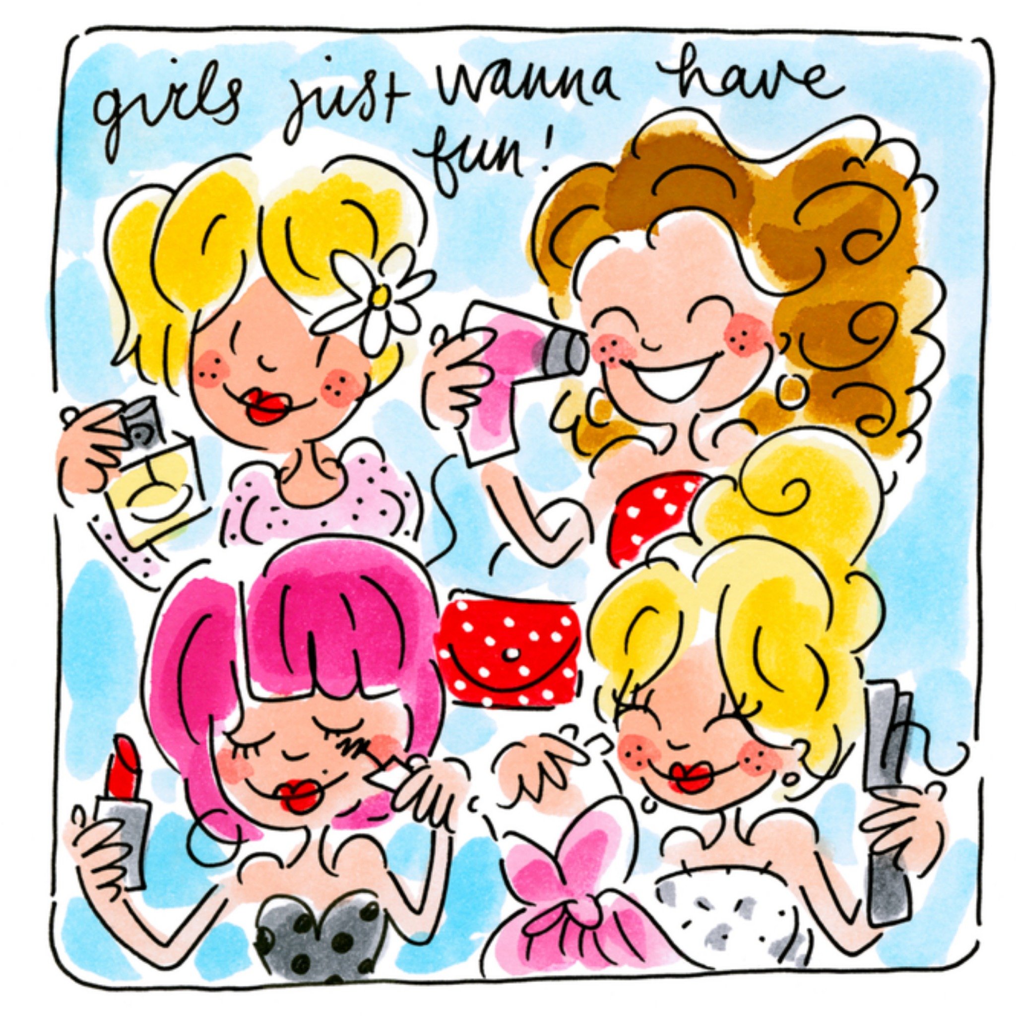 Vriendschapskaart vriendinnen Vierkante Kaart Blond Amsterdam