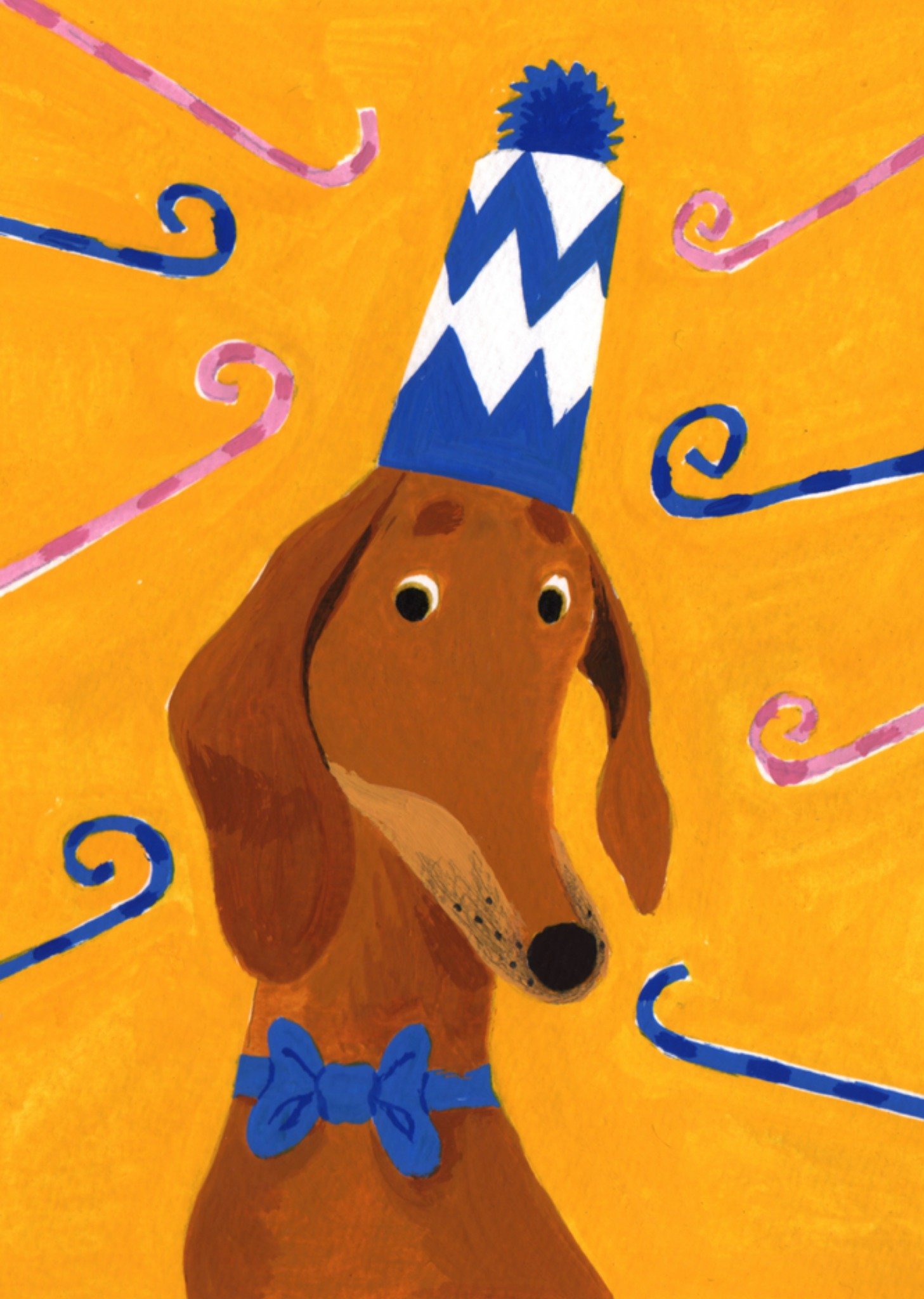 Verjaardagskaart Oranje Teckel Kaart Noëlle Smit