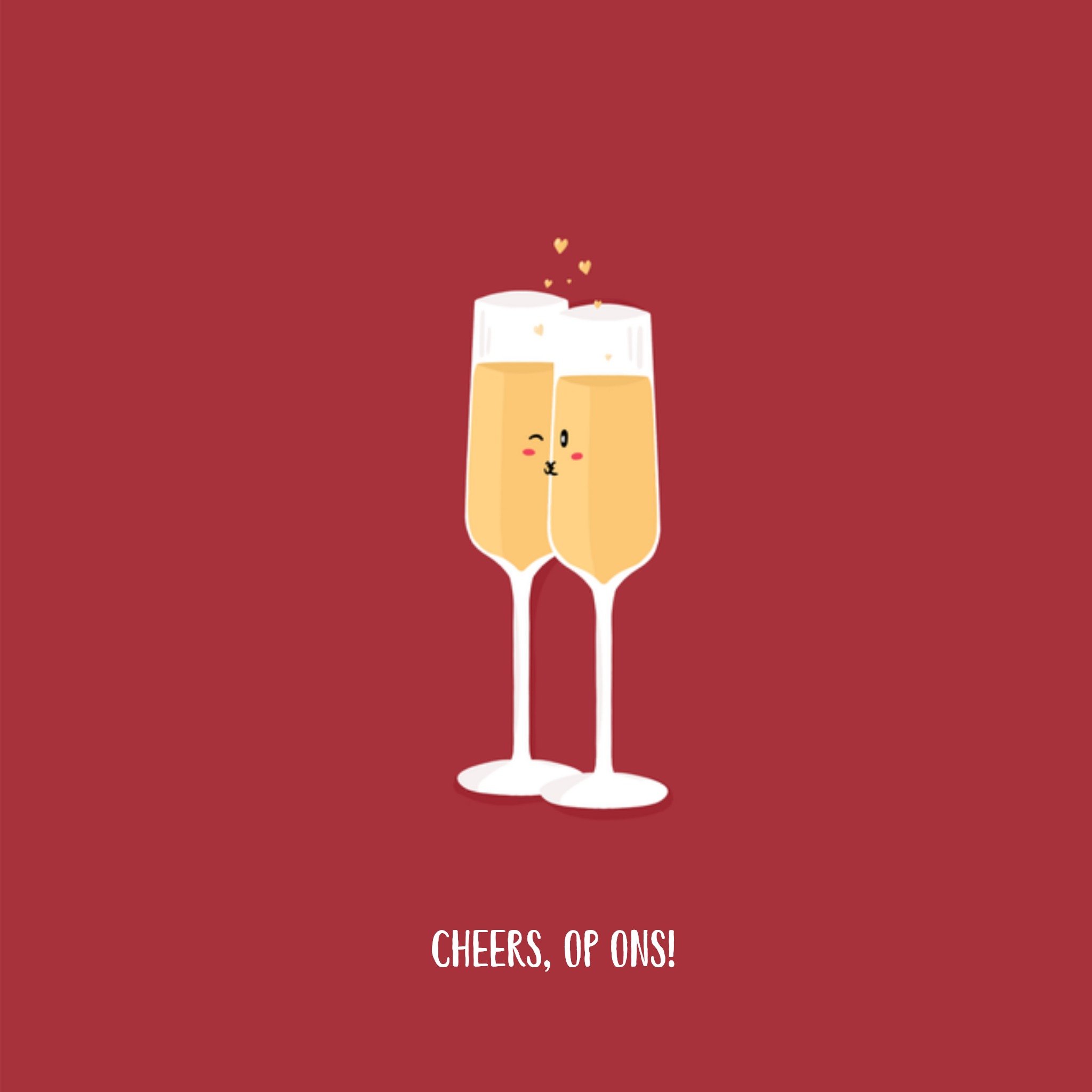 Greetz Valentijnskaart Cheers op ons! Vierkant