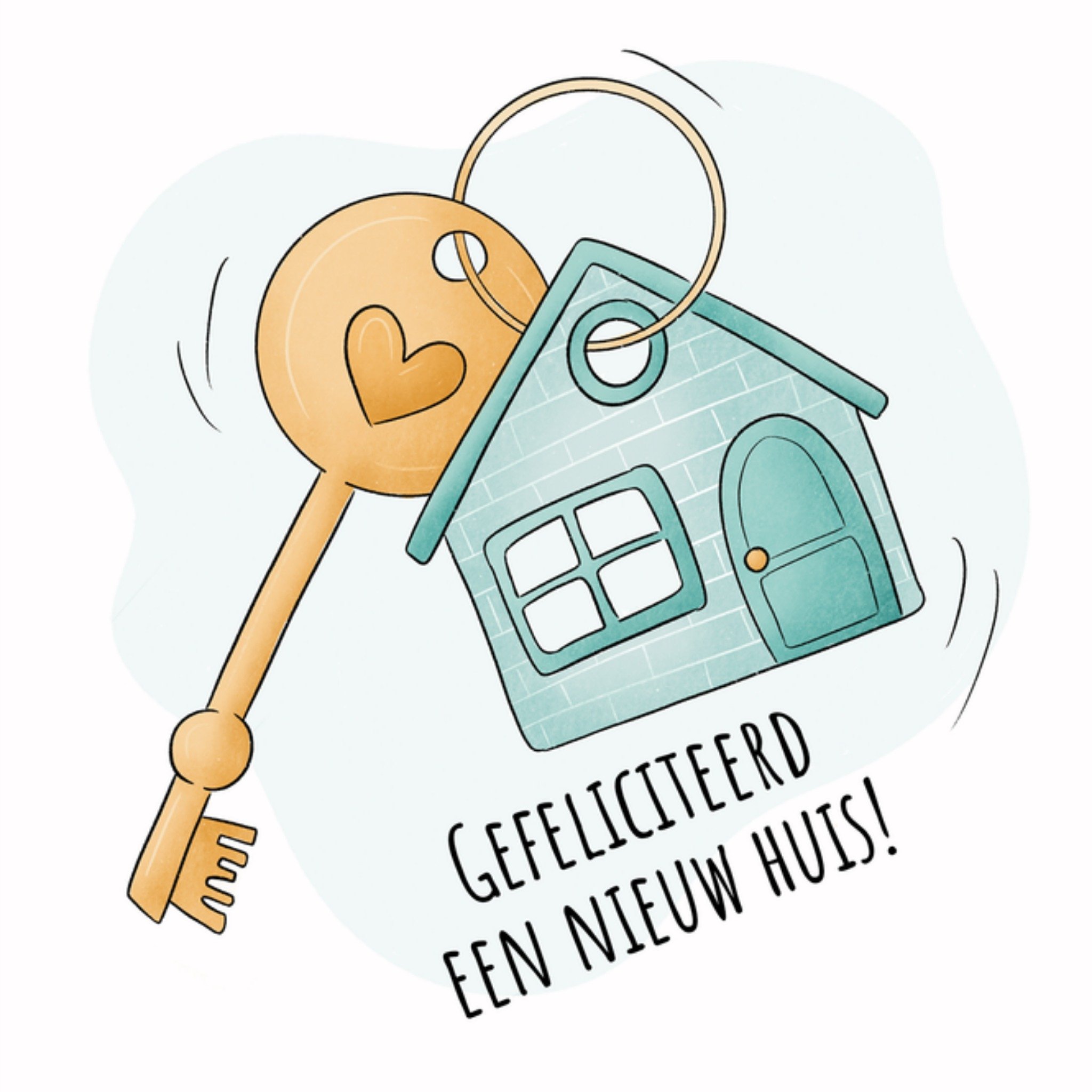 Studio Fred Nieuwe woning kaart Gefeliciteerd Een Nieuw Huis Vierkante Kaart Studio Fred Illustraties