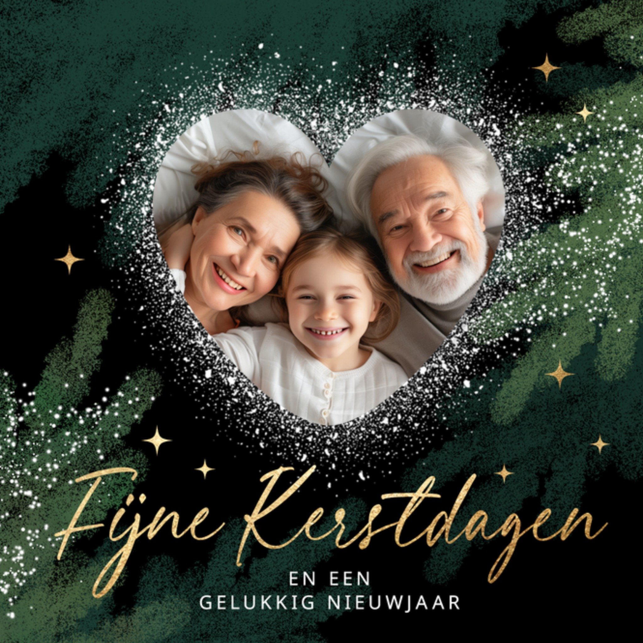 Luckz Kerstkaart Fijne Kerstdagen en een Gelukkig Nieuwjaar Vierkant