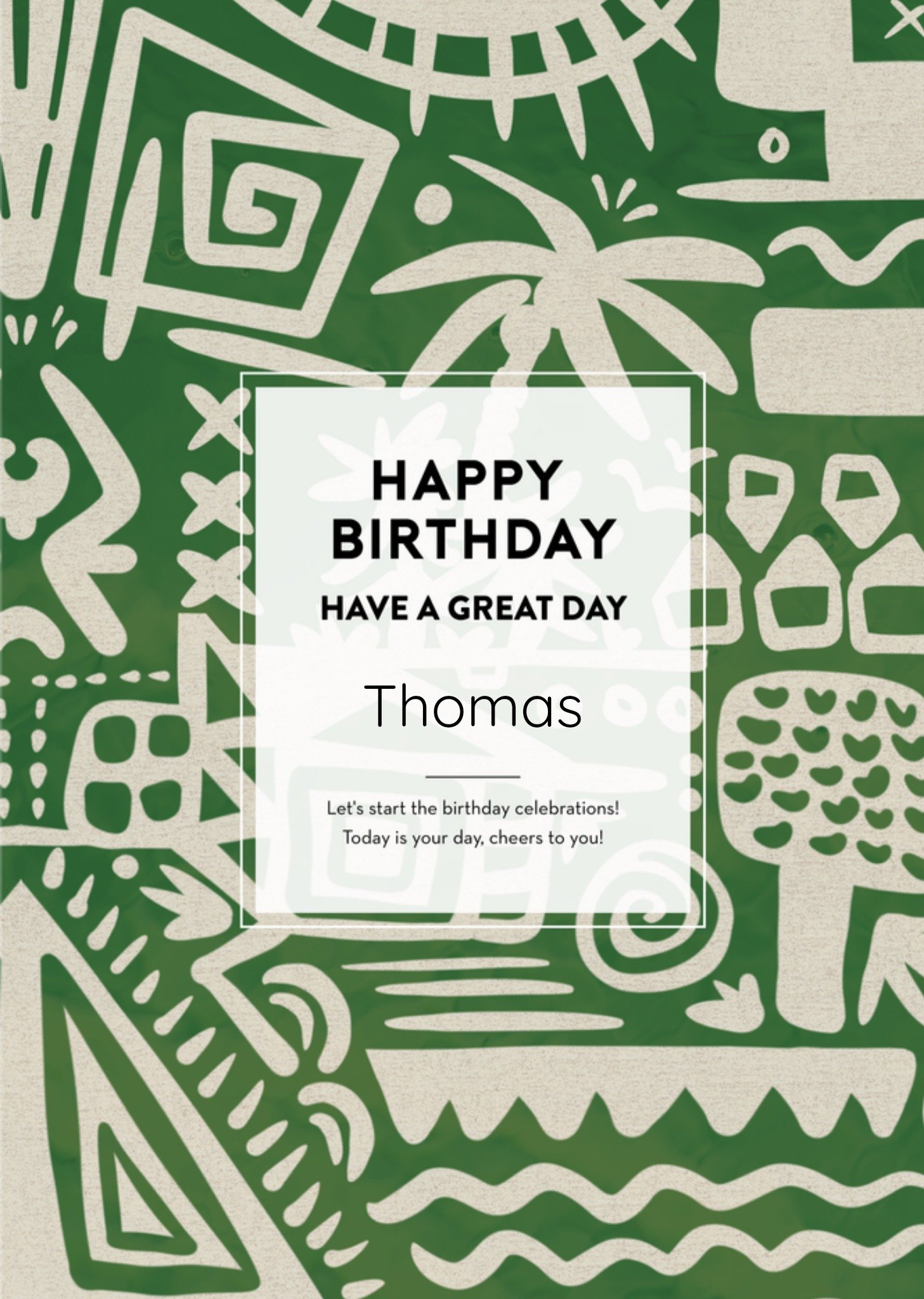 Verjaardagskaart Strand patroon Kaart The Gift Label