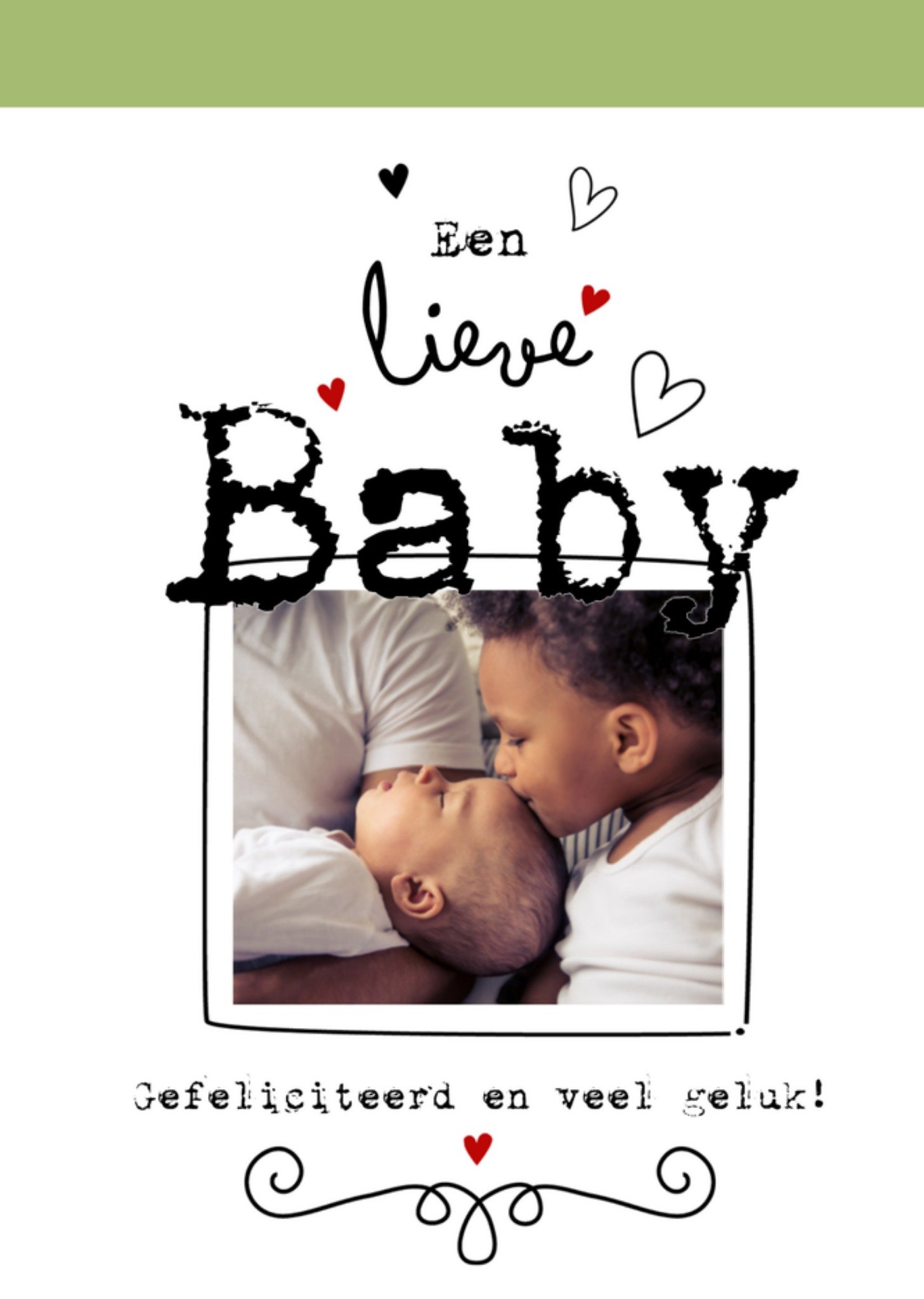 Geboortekaart fotokaart Kaart Paperclip