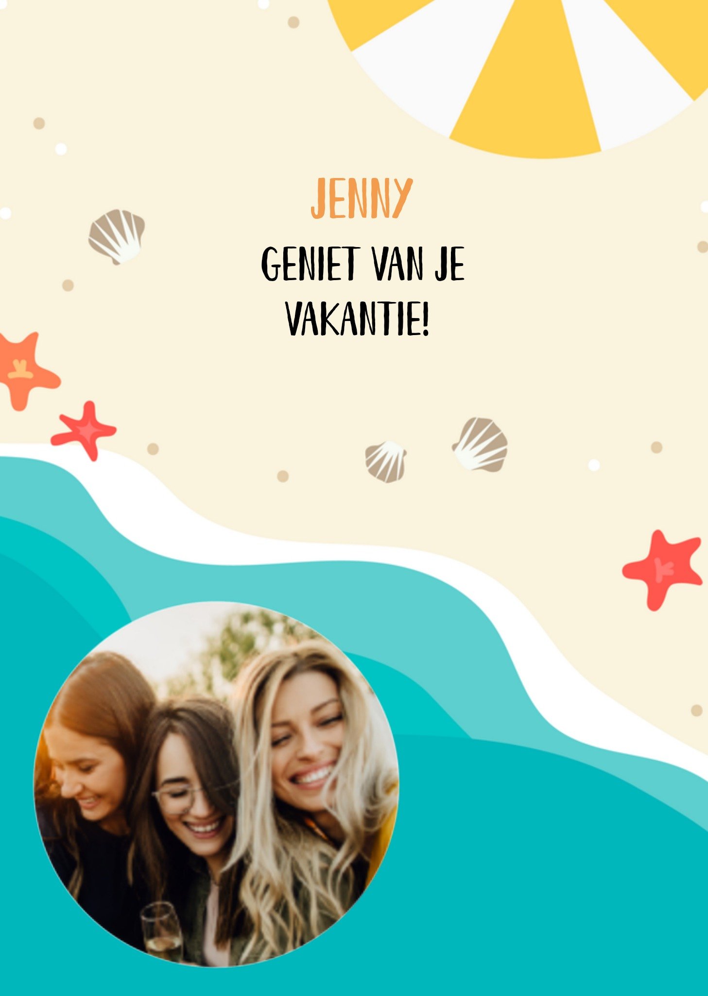 Vakantiekaart Strand met foto en naam Kaart Greetz