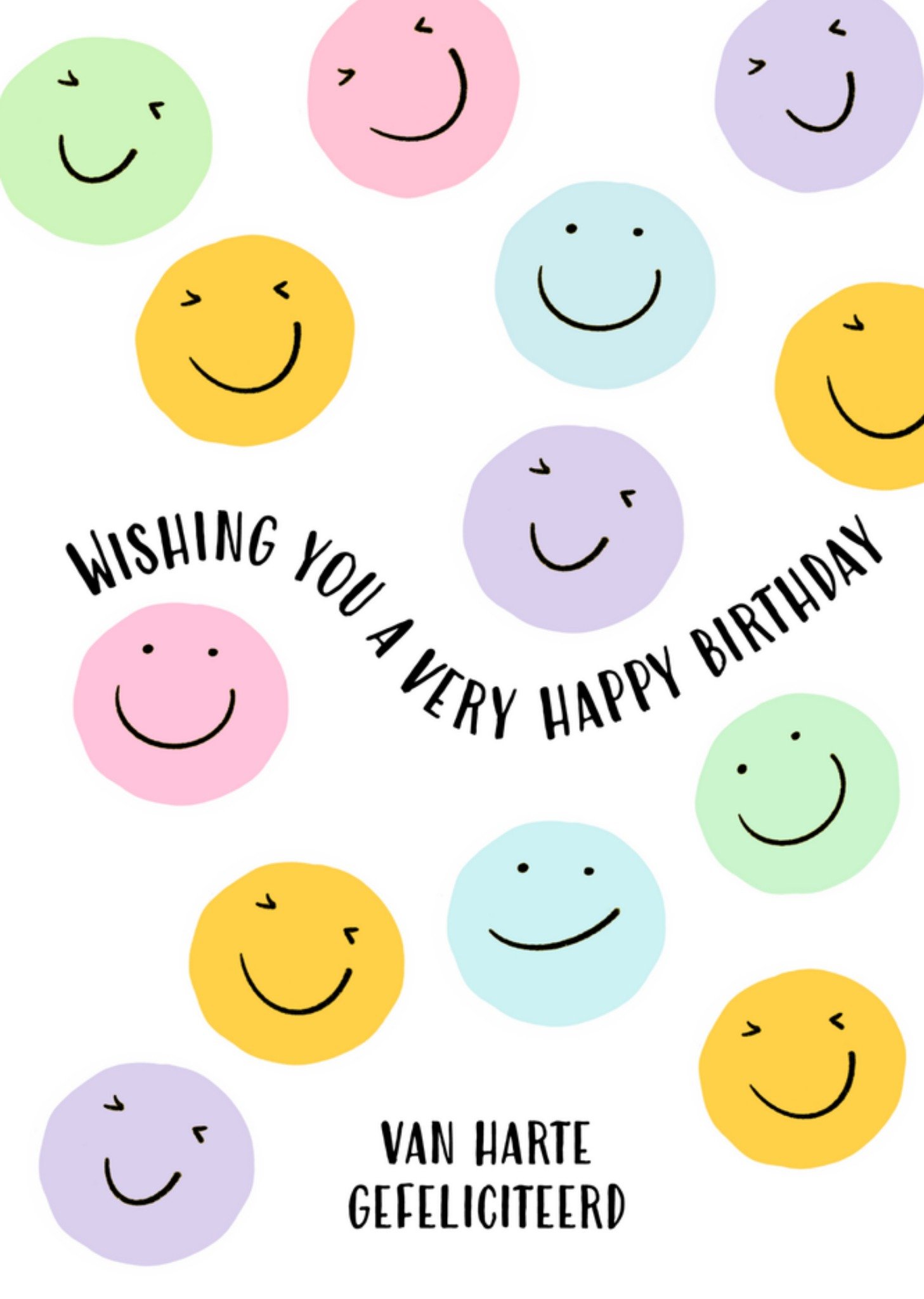 Verjaardagskaart smileys Greetz