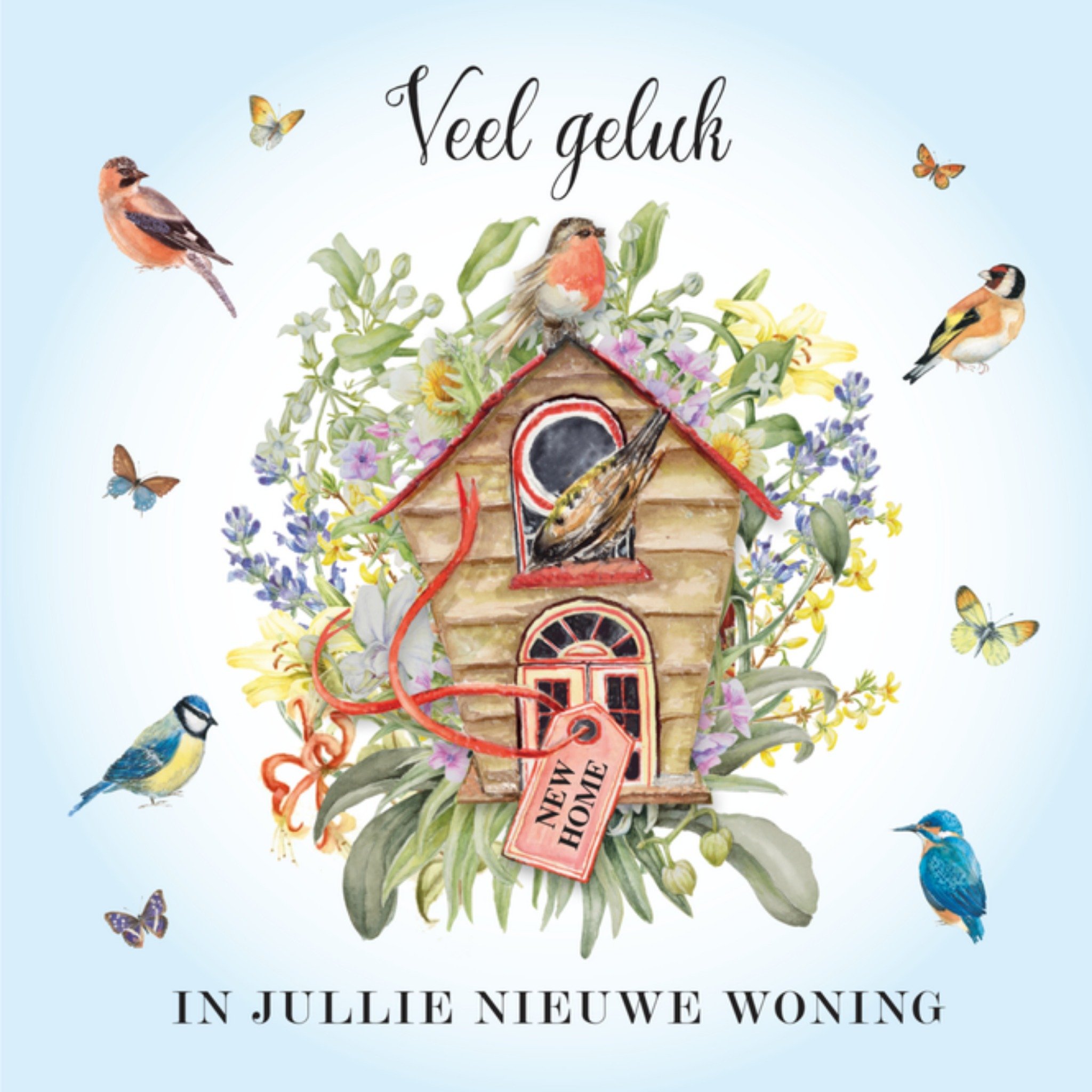 Nieuwe woning Bloemen Vierkante Kaart Janneke Brinkman