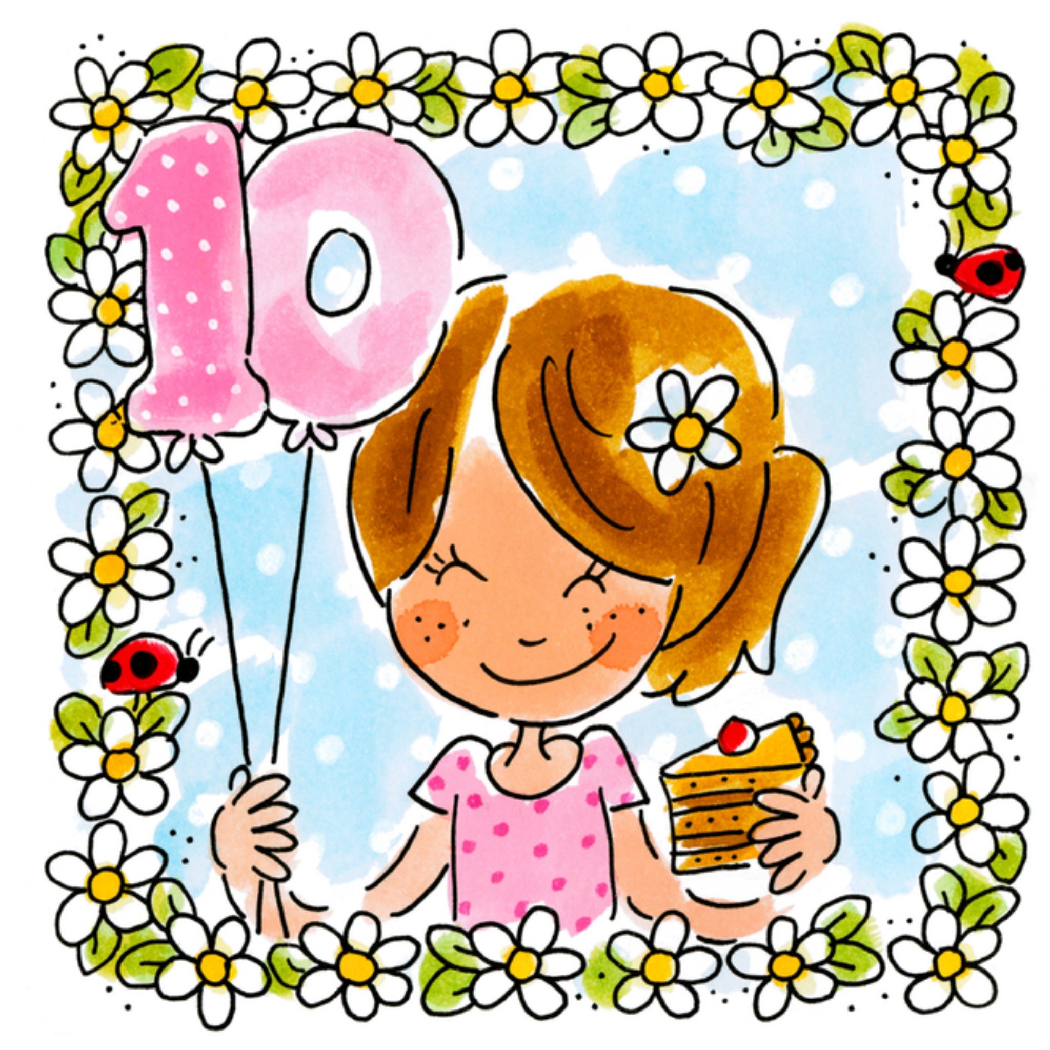 Verjaardagskaart 10 jaar Vierkante Kaart Blond Amsterdam