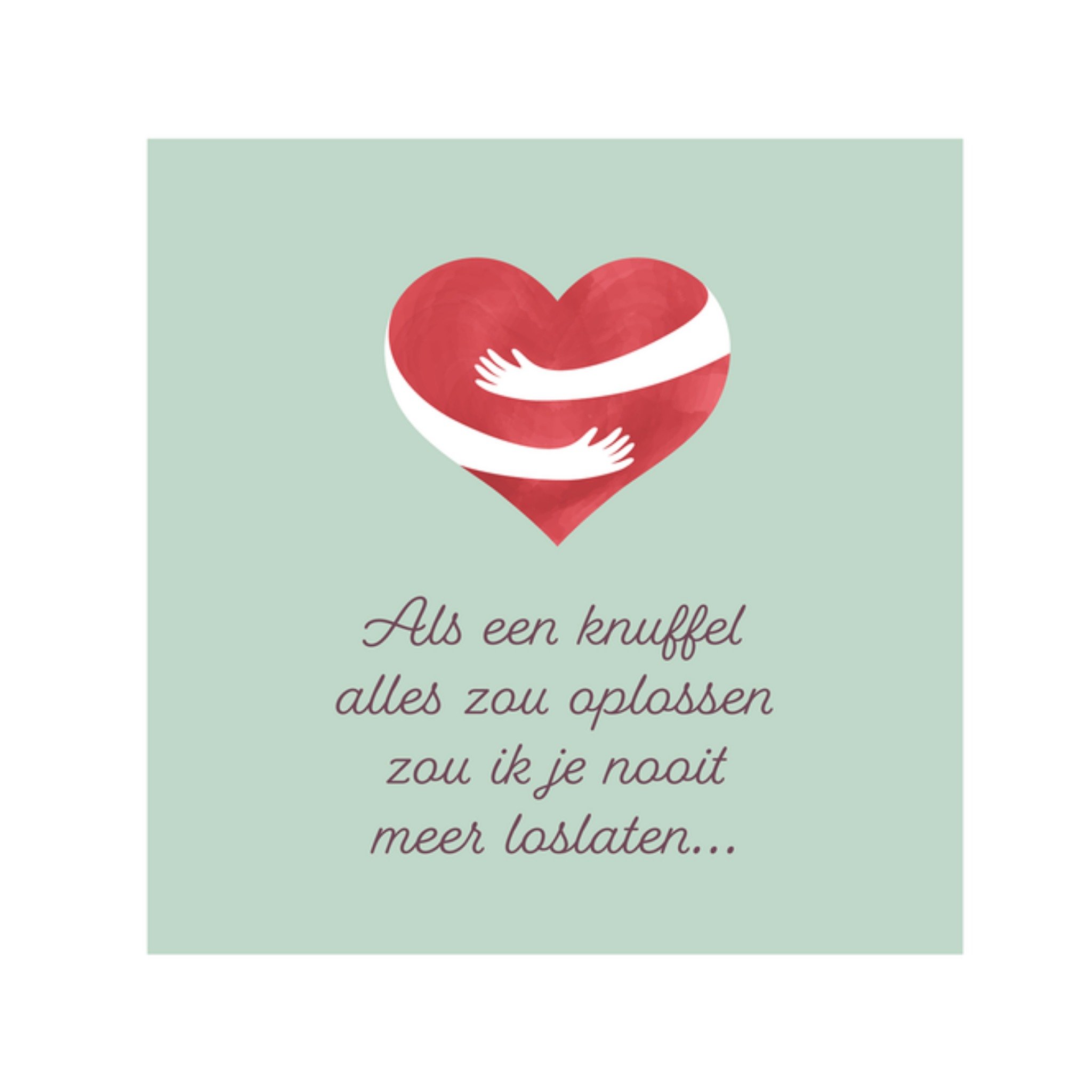 Paperclip Denken aan kaart Als een knuffel alles zou oplossen zou ik je nooit meer loslaten Vierkante Kaart Greetz