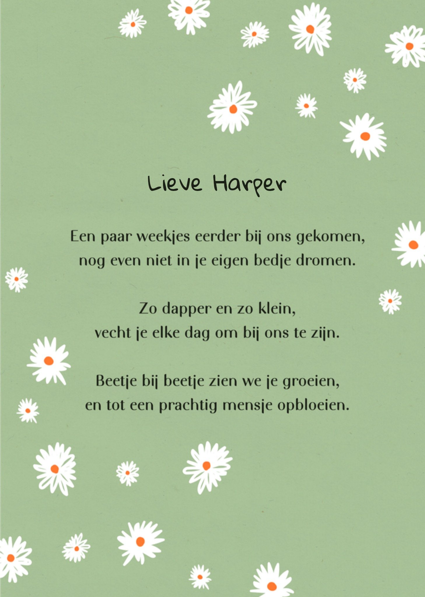 Geboortekaart Moeilijke momenten Bloemen Kaart Greetz