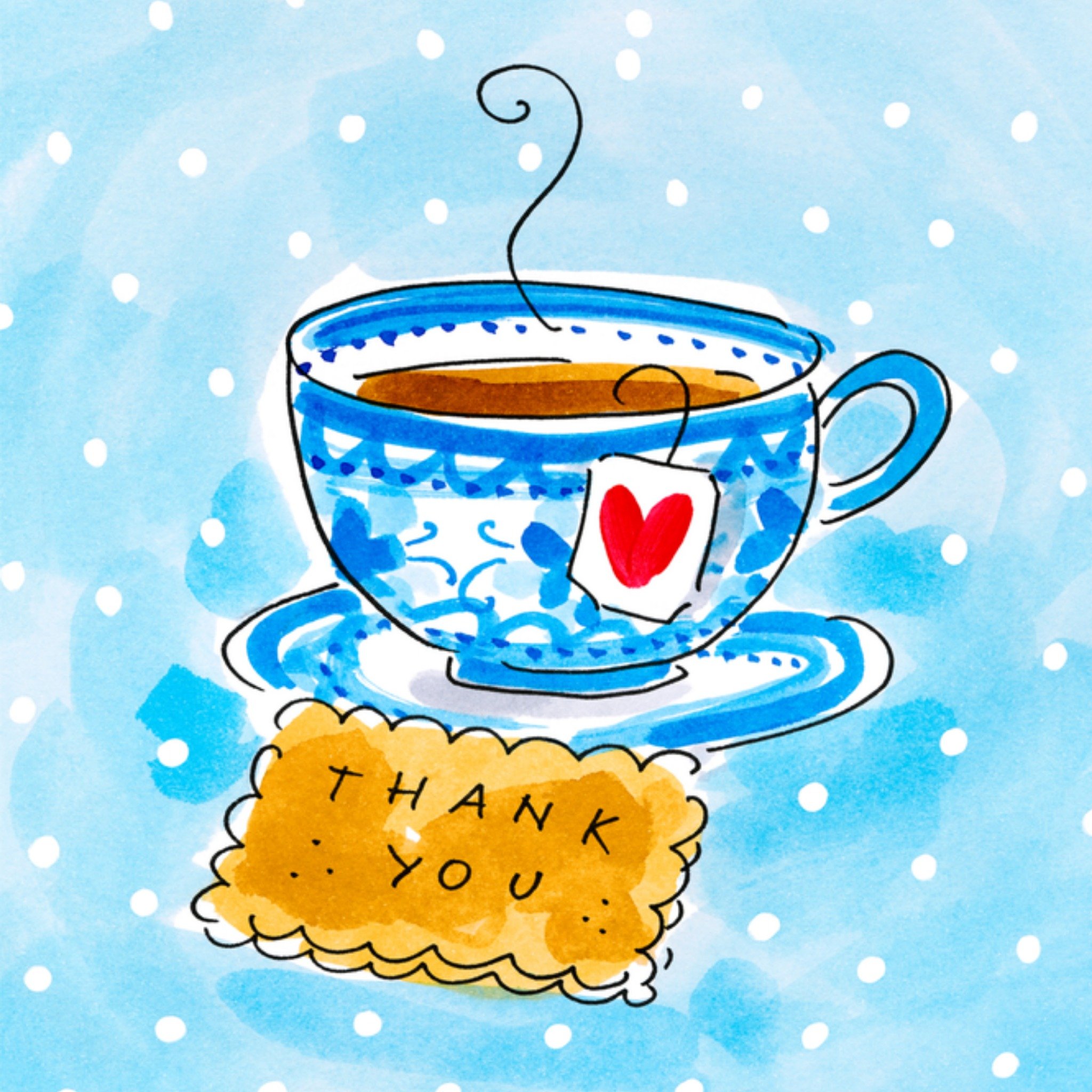 Bedankkaart kopje thee Vierkante Kaart Blond Amsterdam