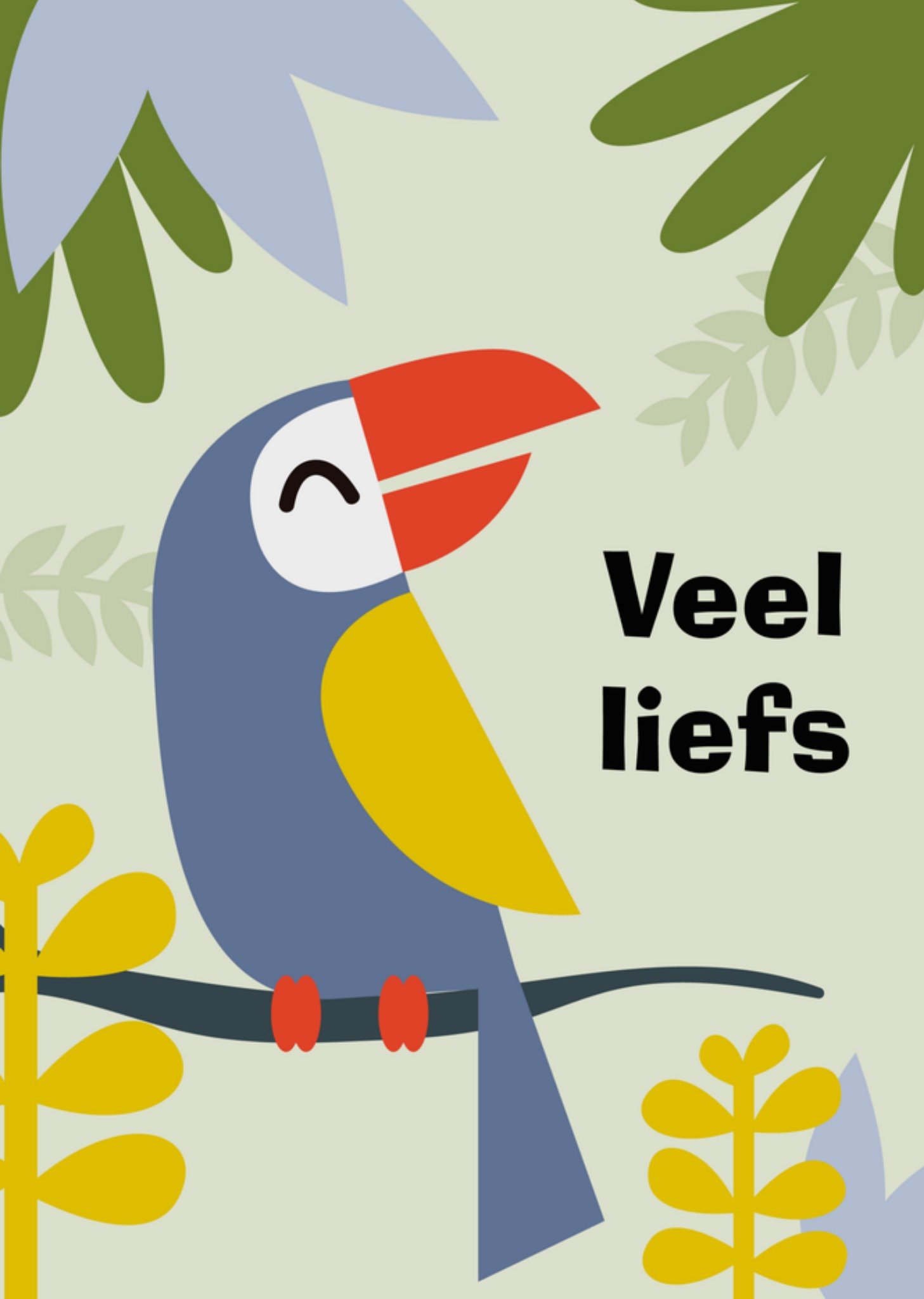 Denken aan kaart vogel Greetz