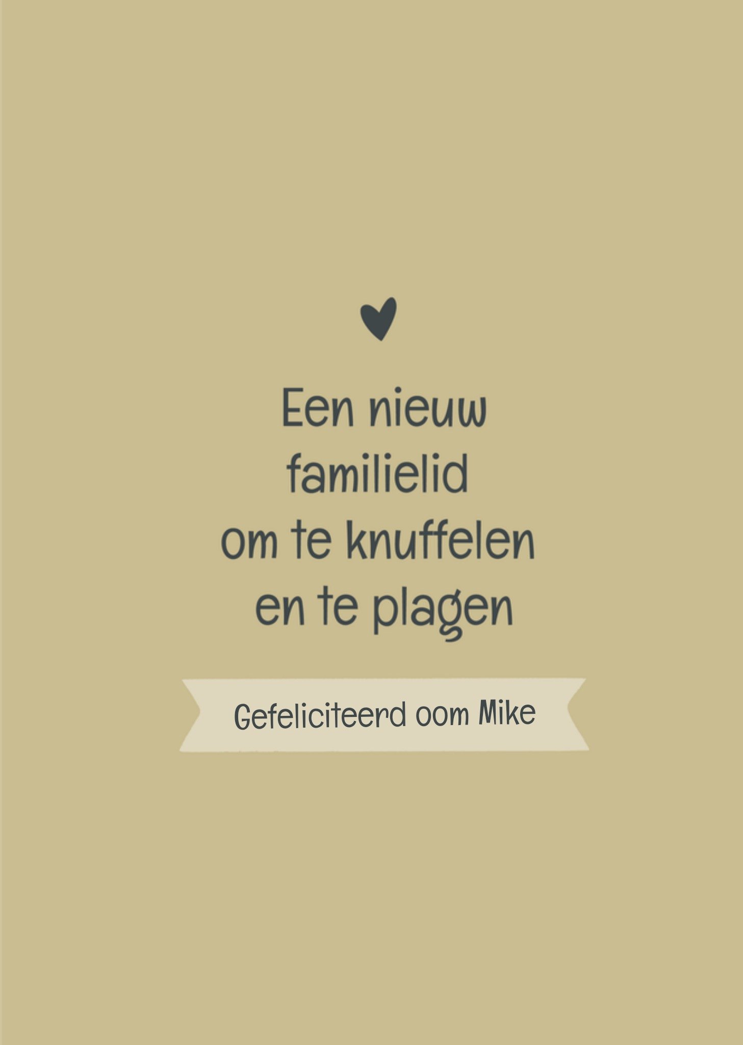 Greetz Geboortekaart Oom Met naam Standard Card