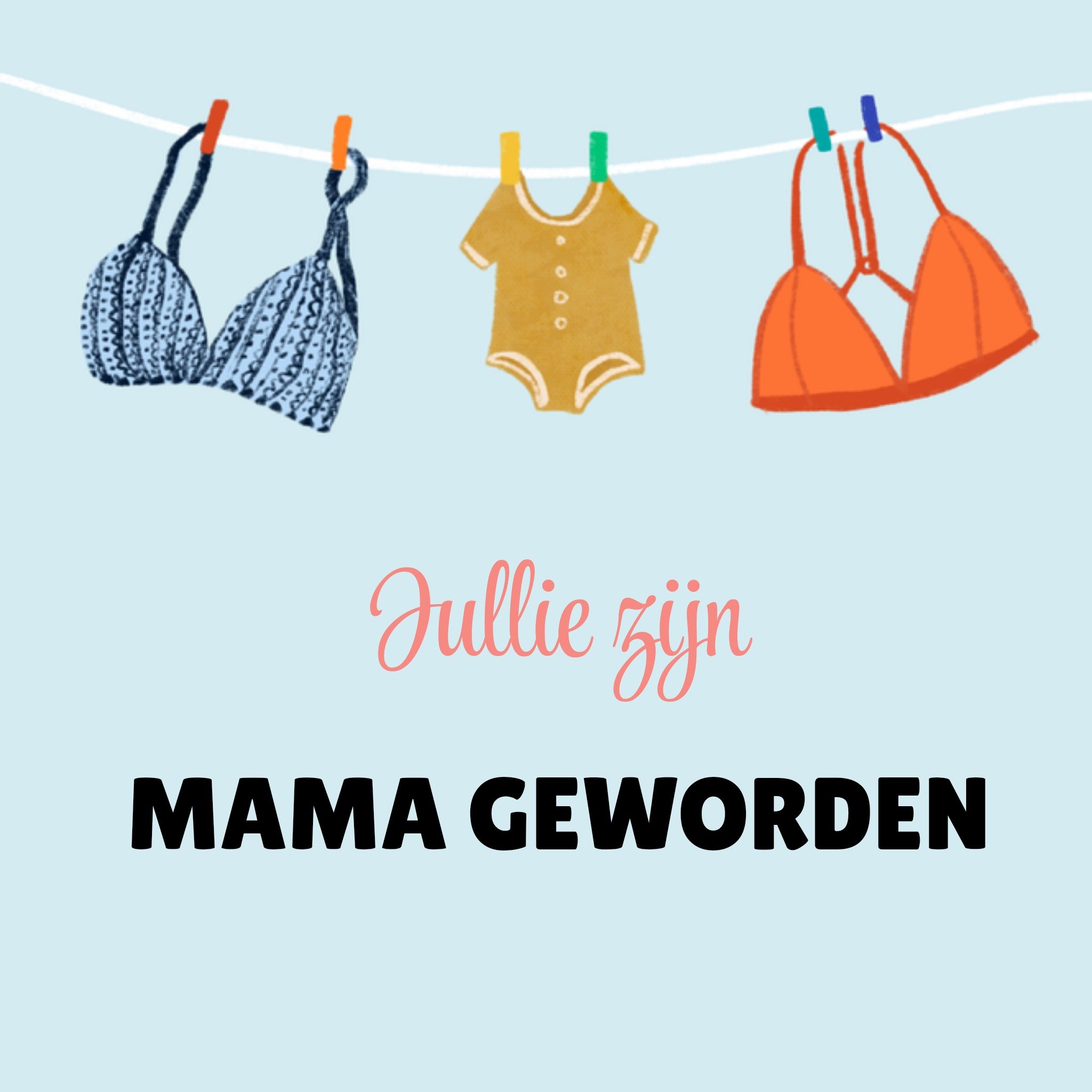 Greetz Geboortekaart waslijn mamas Vierkant