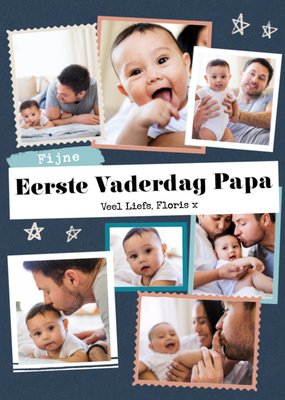 Collage Foto Upload Voor Papa Eerste Vaderdag Kaart
