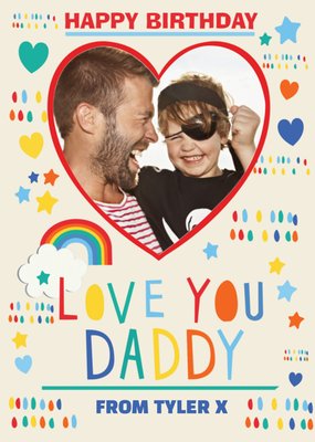 Ik Hou Van Je Papa Hart Foto Upload Verjaardag Kaart