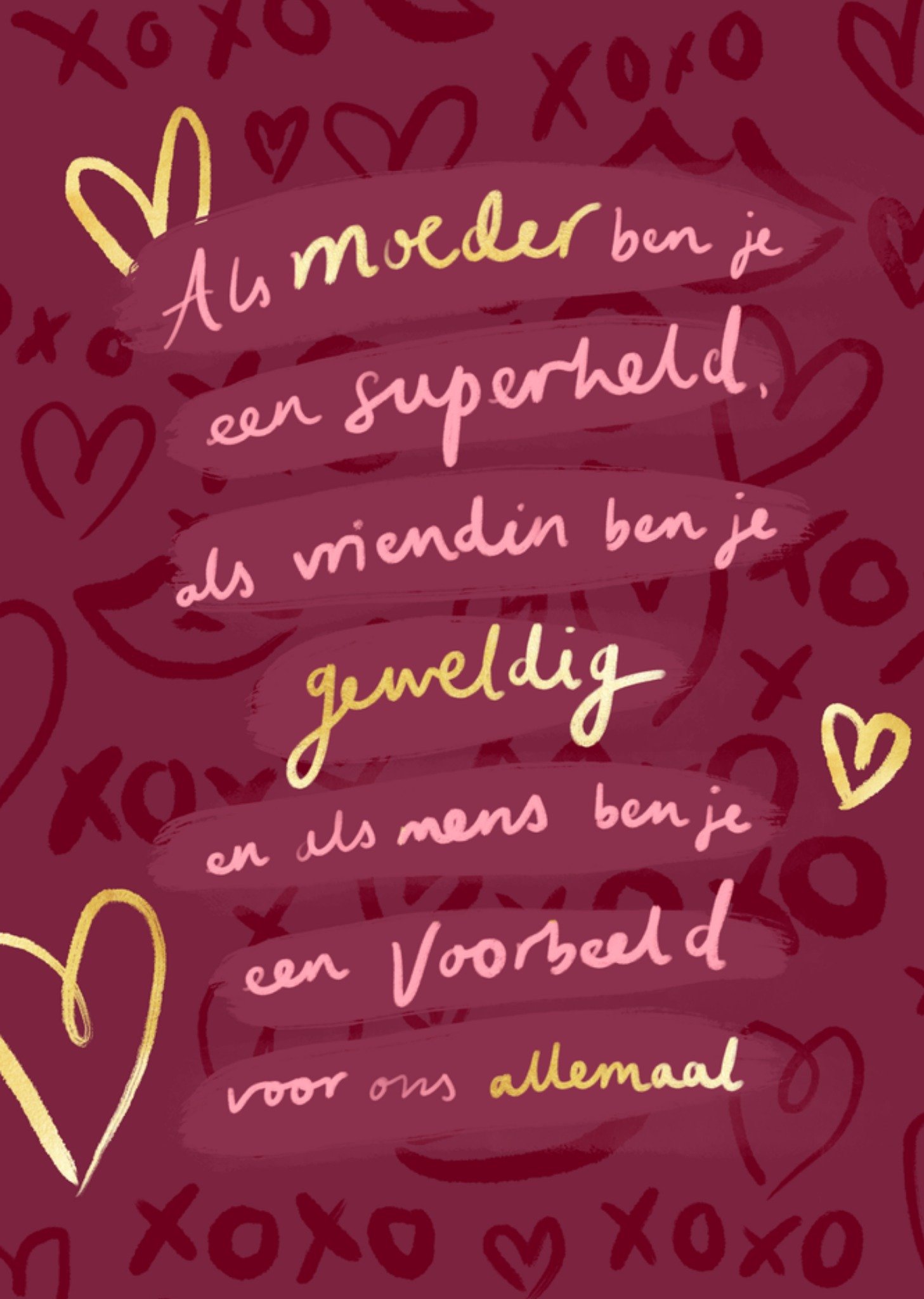 Greetz Moederdagkaart Typografie Kaart Standard Card