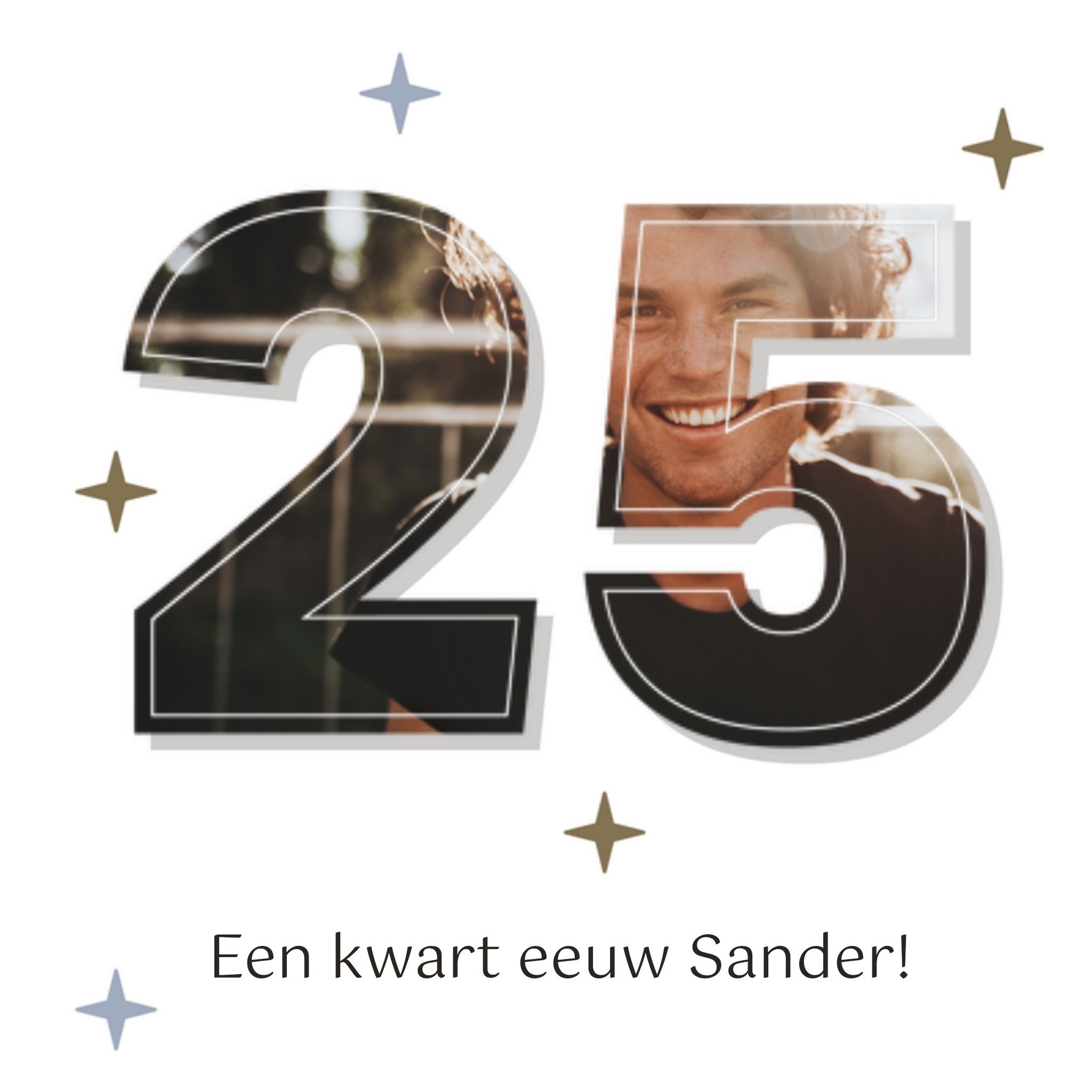 Greetz Verjaardagskaart 25 jaar fotokaart Vierkant