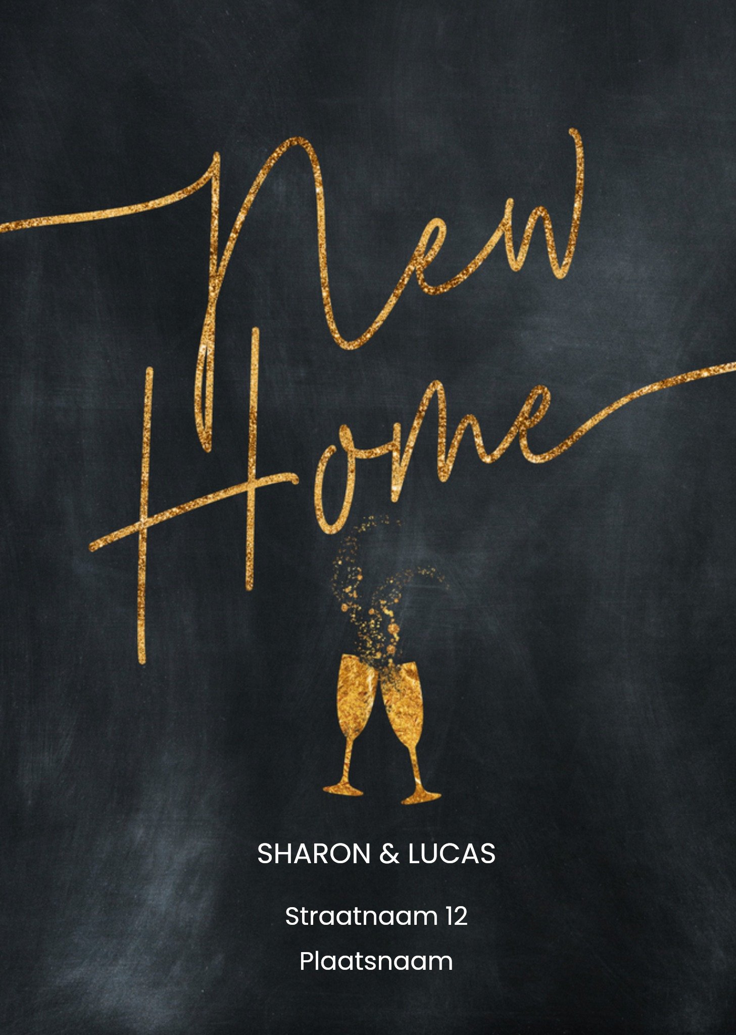 Uitnodiging housewarming met naam Kaart Luckz