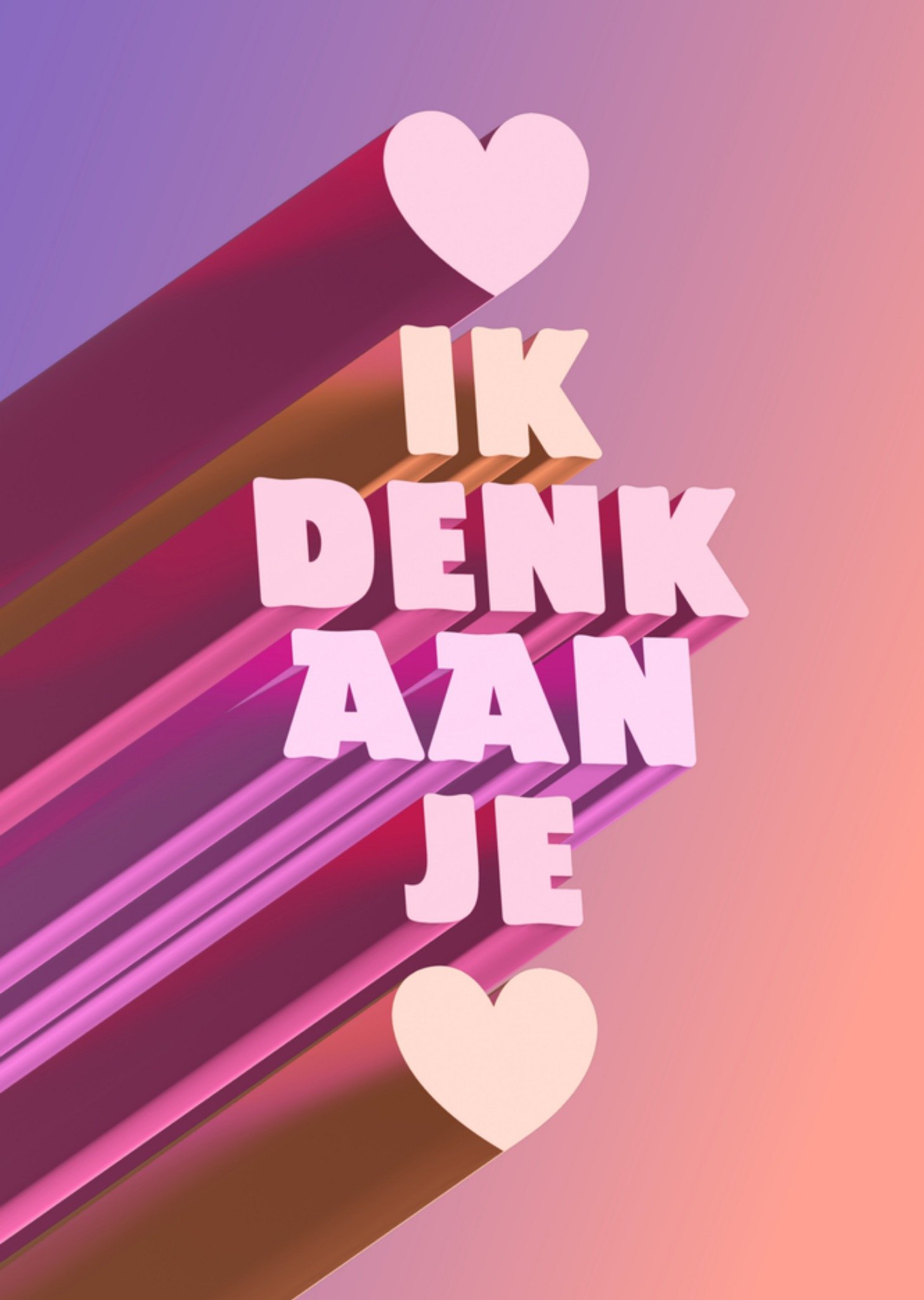 Denken aan kaart roze Greetz