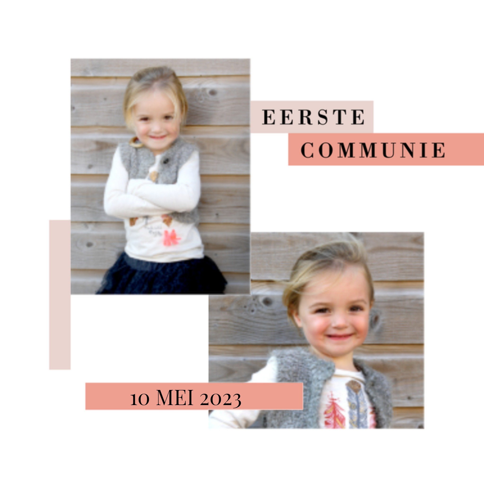 Greetz Uitnodiging Communie foto datum Vierkant