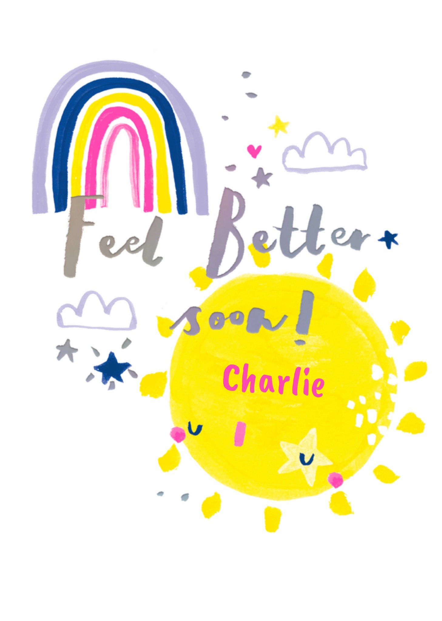 Hotch Potch Beterschapskaart Feel better soon + naam Kaart Hotchpotch