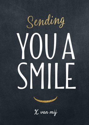 Sending You A Smile Krijtbord Typografie Kaart