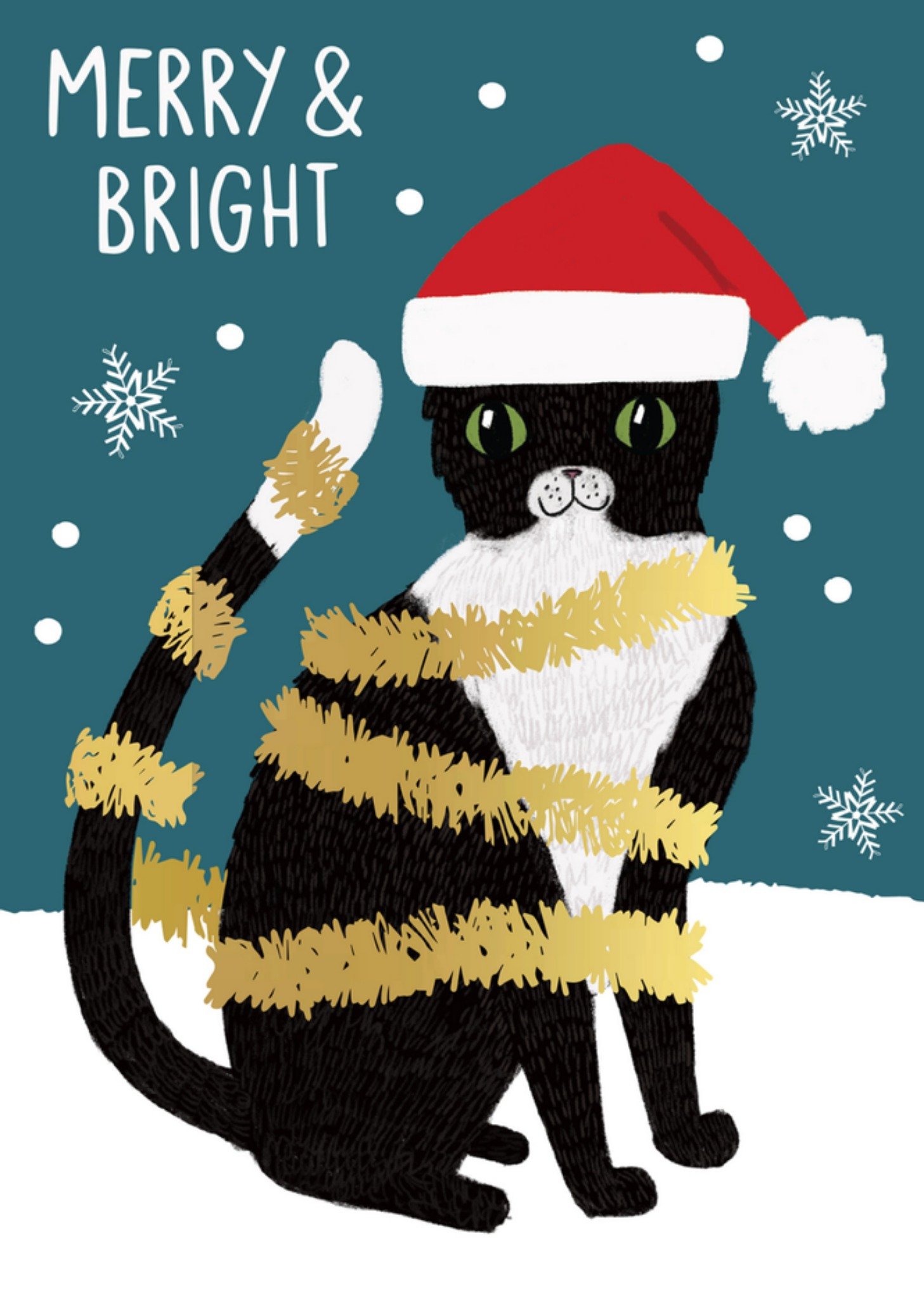 Natalie Alex Kerstkaart Kat met kerstmuts Mifkins